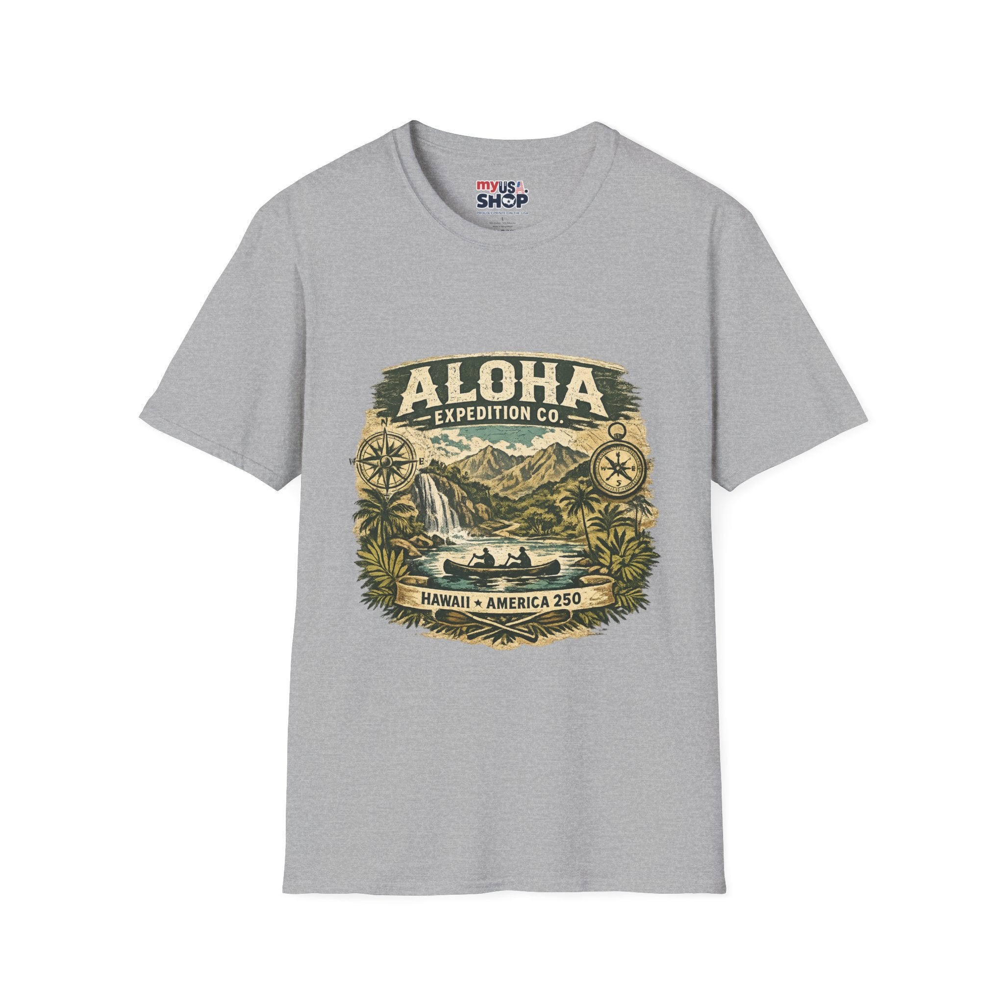 America 250 Hawaii Aloha Expedition T-Shirt — Vintage Hawaiian Adventure Tee