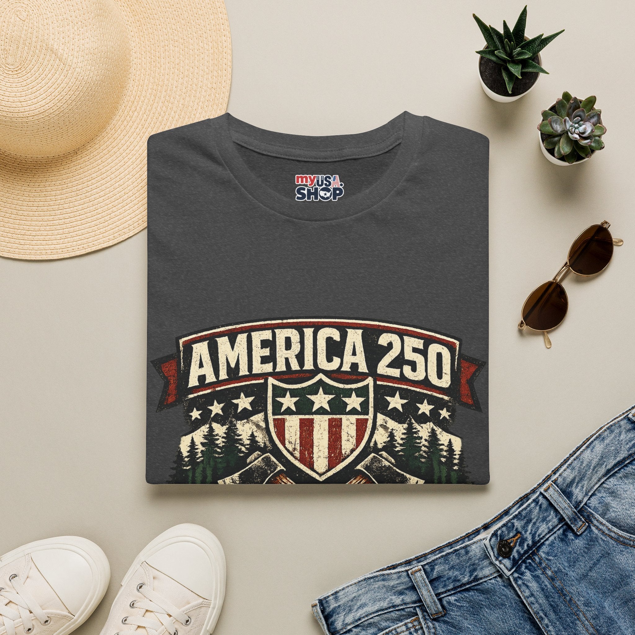 America 250 Shirt —Oregon  Rustic Timber Heritage Graphic Tee