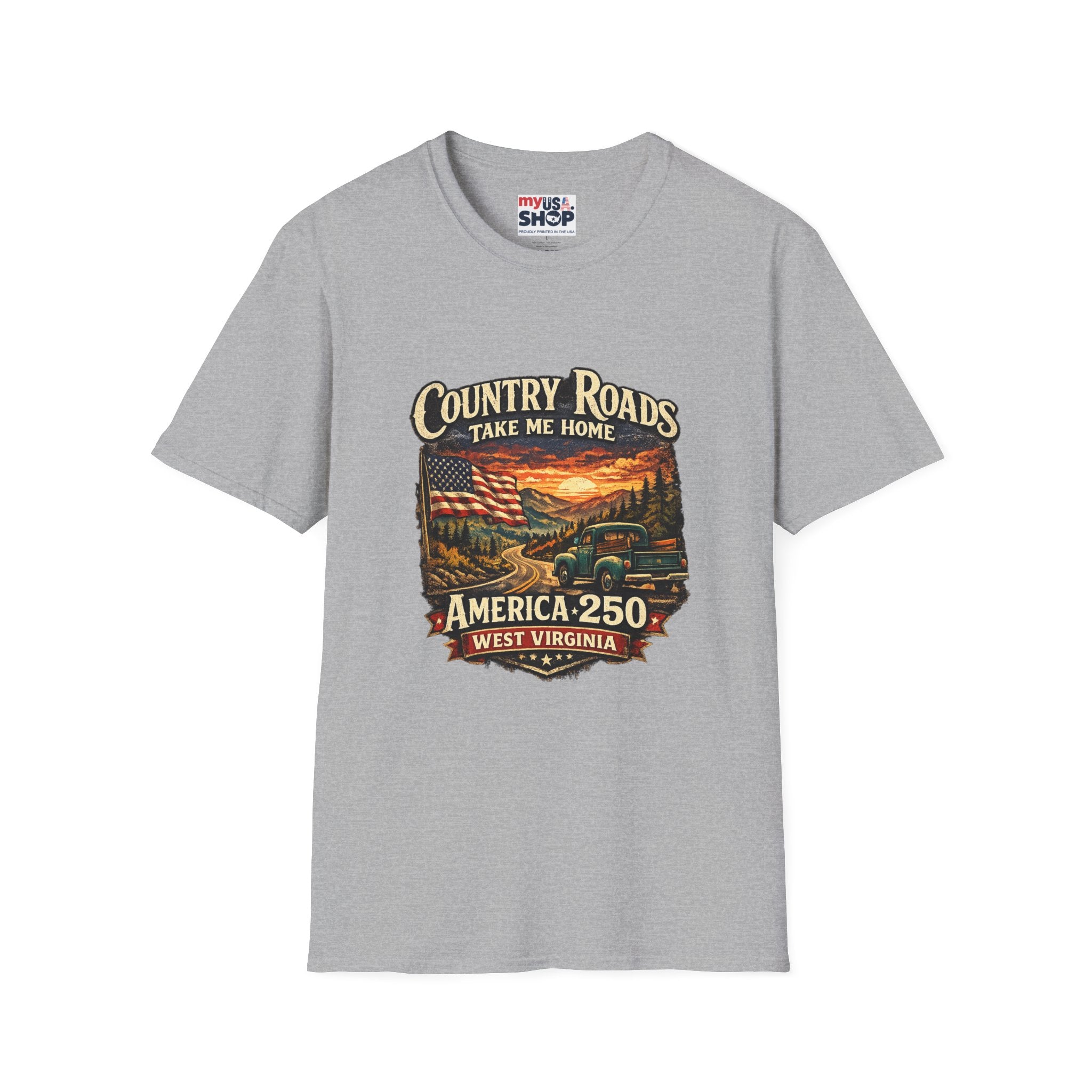 America 250 T-Shirt — "Take Me Home" West Virginia Scenic Graphic Tee