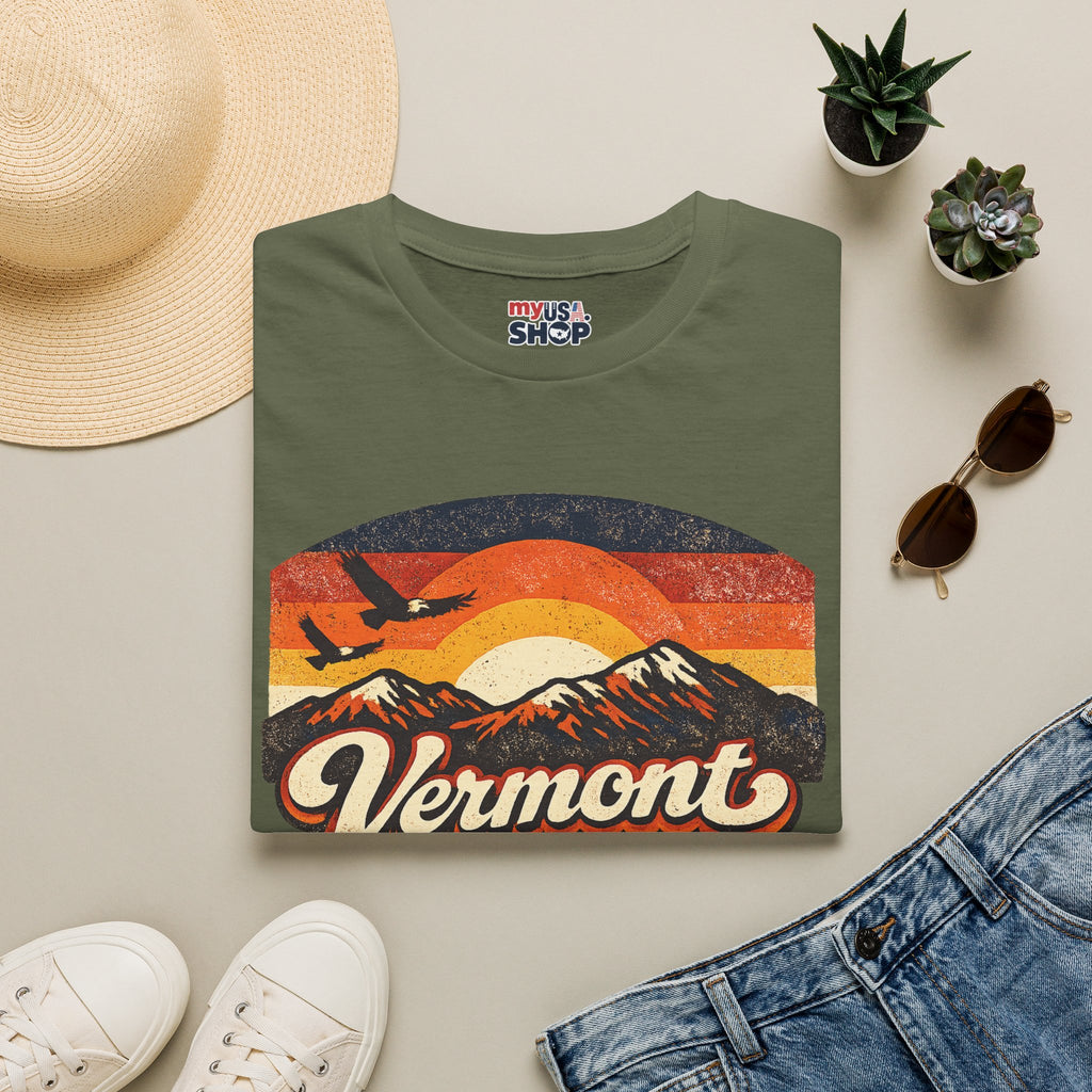 America 250 – Vermont Eagle Mountain Sunset Vintage Tee Design