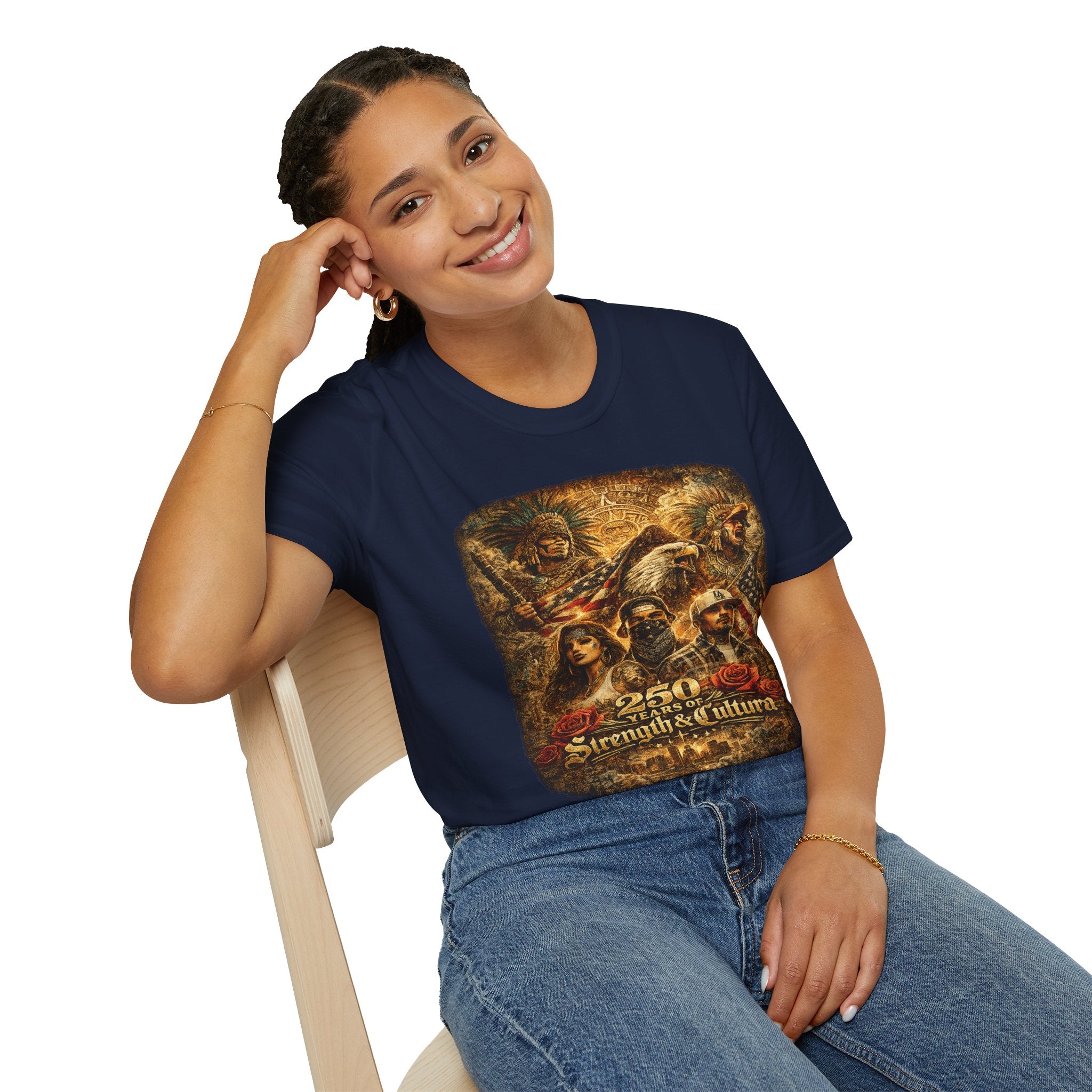 America 250 x Chicano Native Pride Graphic Tee — “Strength & Culture” 250th Anniversary Design