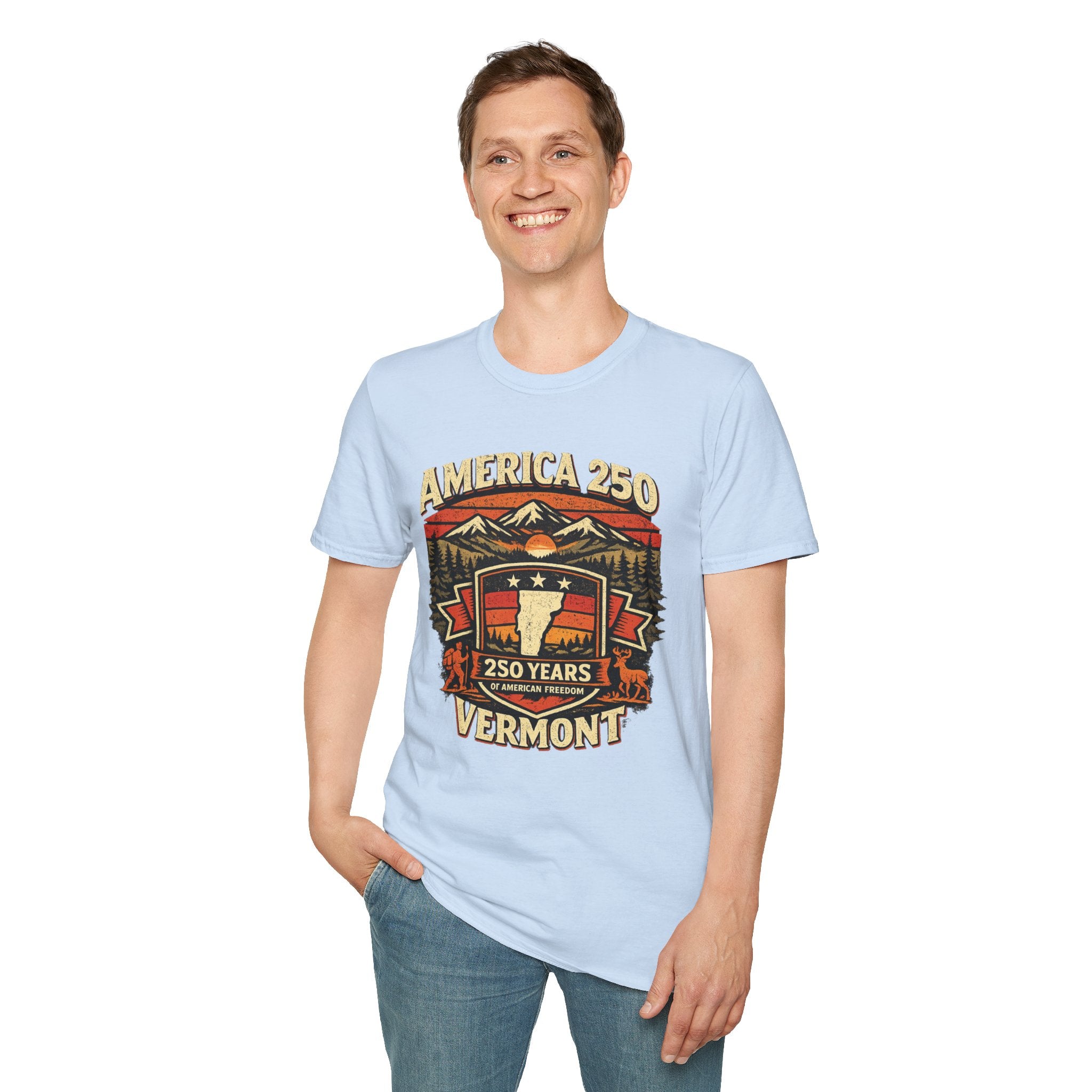 America 250 – 250 Years of American Freedom Vermont Vintage Tee Design