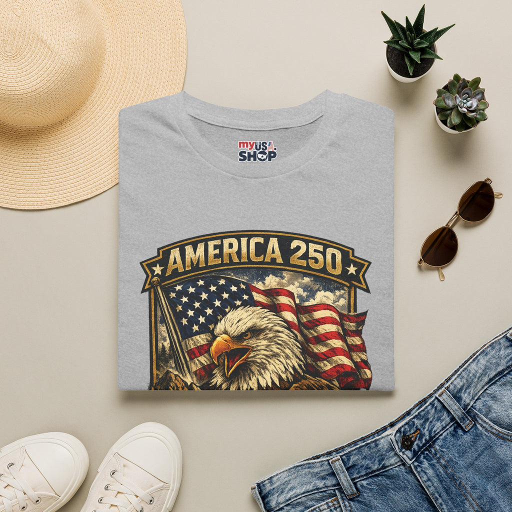 America 250 Eagle Flag T-Shirt — West Virginia Patriotic Anniversary Shirt