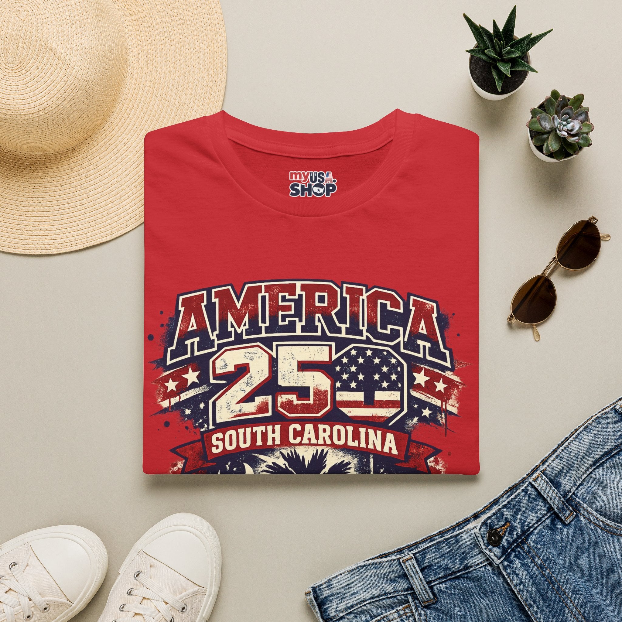America 250 South Carolina T‑Shirt — Patriotic 250th Anniversary USA Graphic Tee