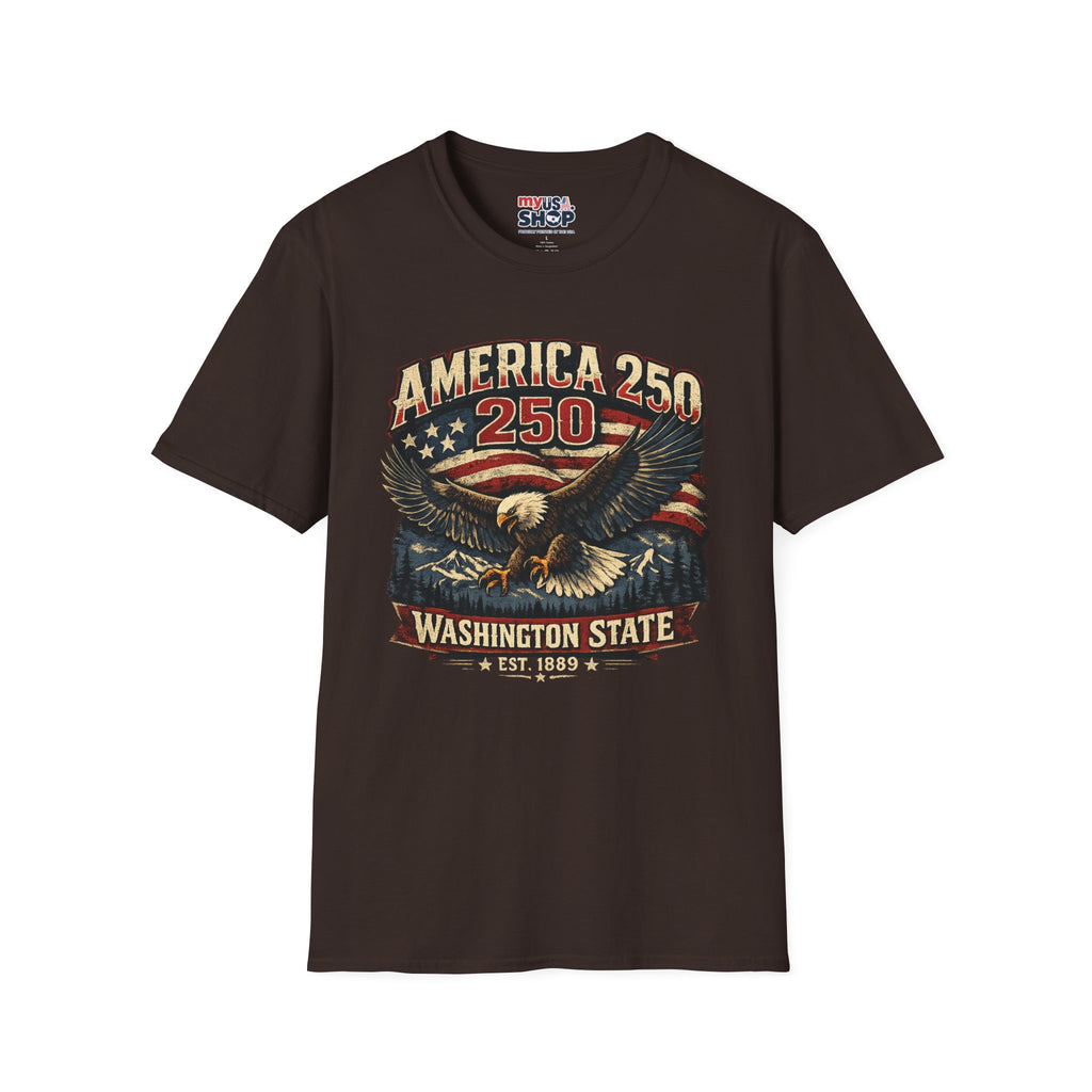 America 250 Eagle T-Shirt — Washington State Patriotic Tee