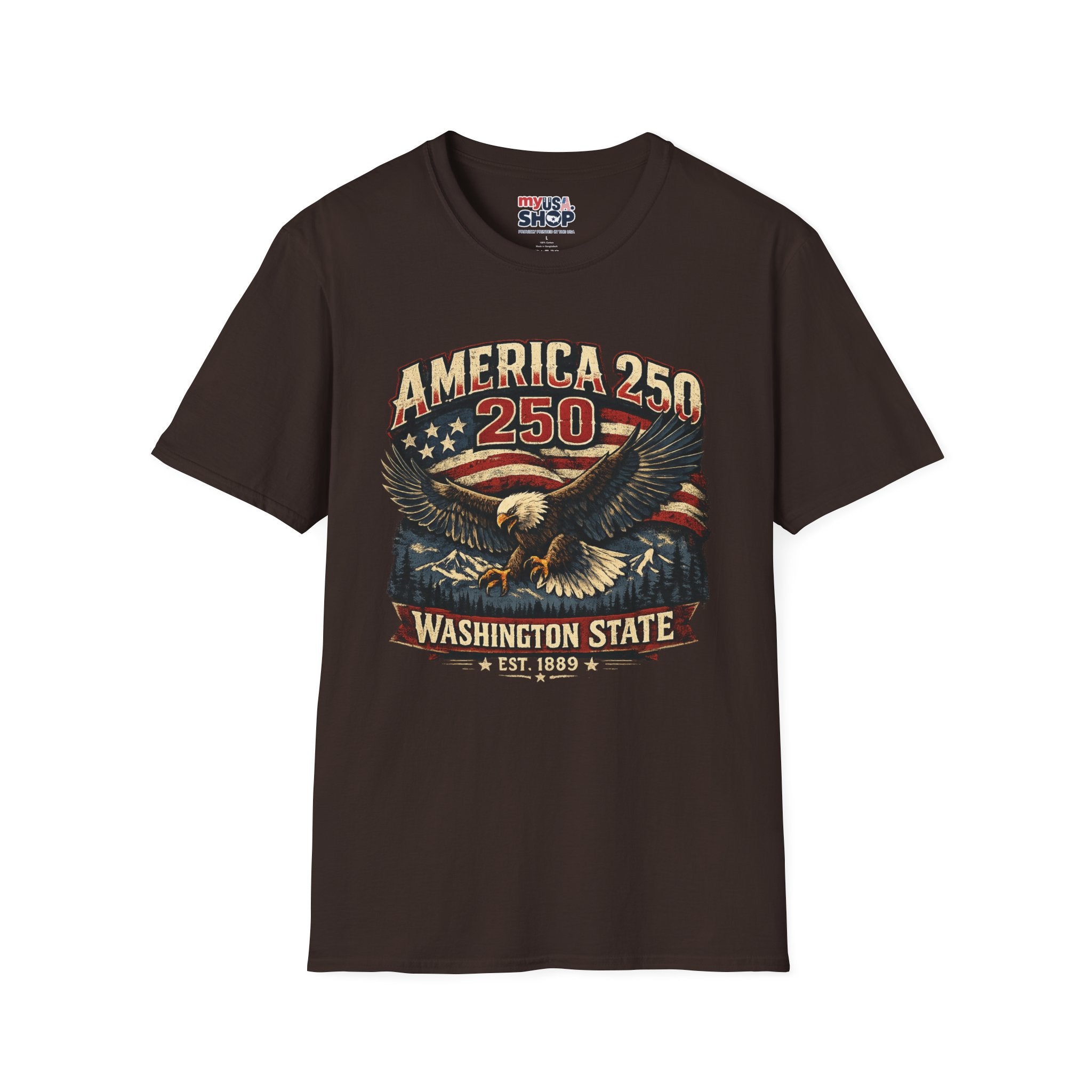 America 250 Eagle T-Shirt — Washington State Patriotic Tee