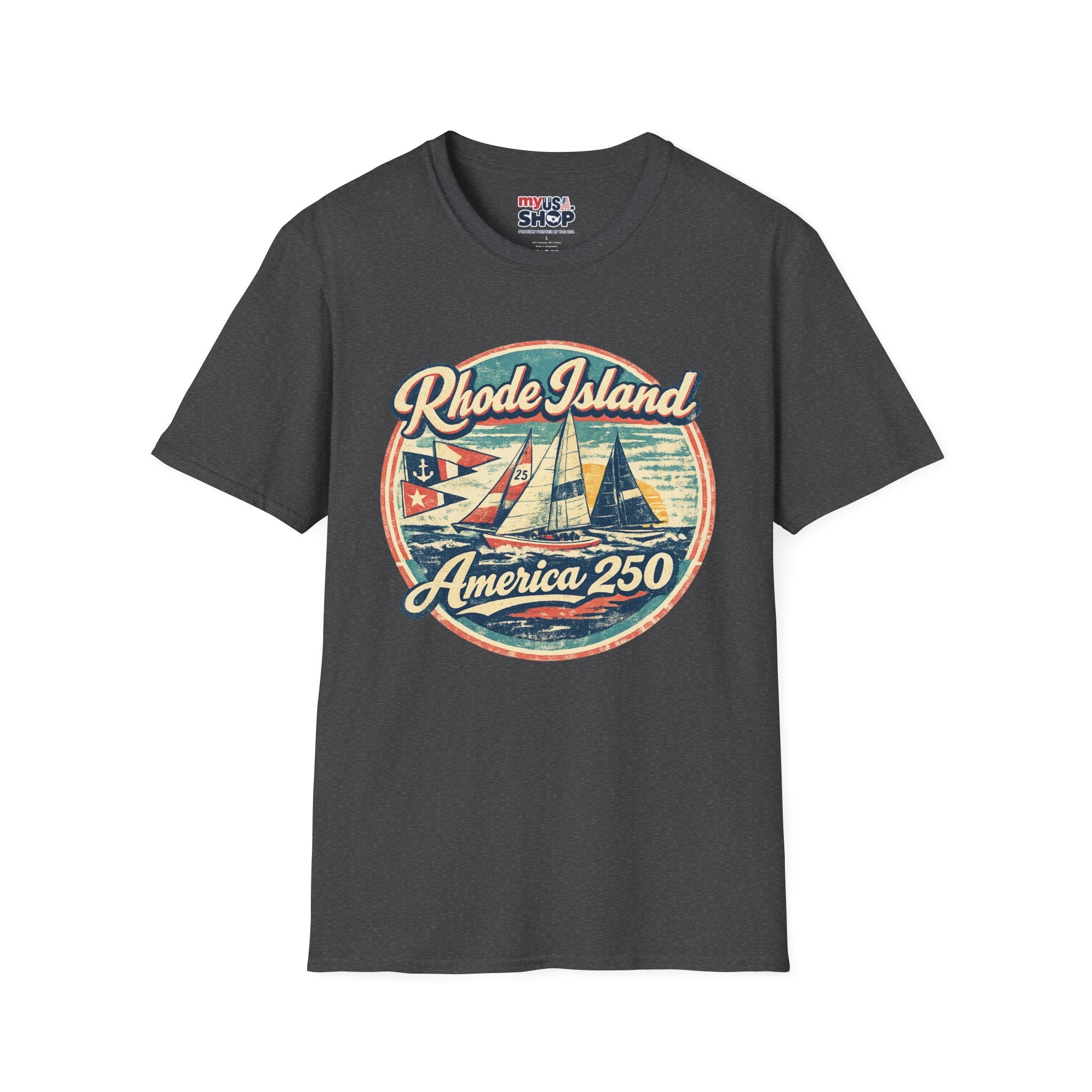 Rhode Island America 250 Shirt — Vintage Sailing Regatta Graphic Tee