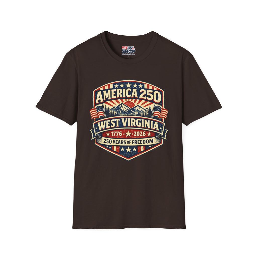 America 250 West Virginia T-Shirt — 250 Years of Freedom 1776–2026 Celebration Tee