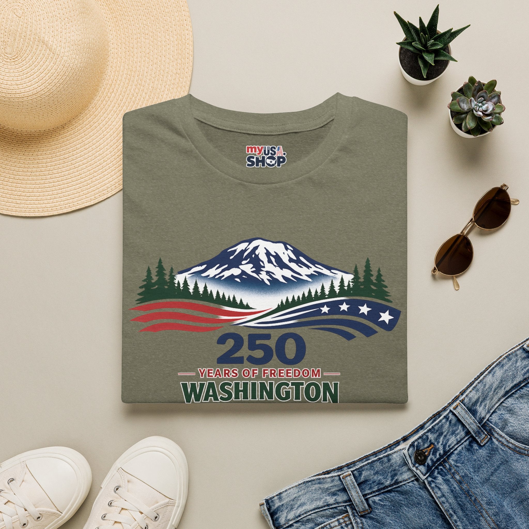 America 250 Washington T-Shirt - Unisex Softstyle T-Shirt