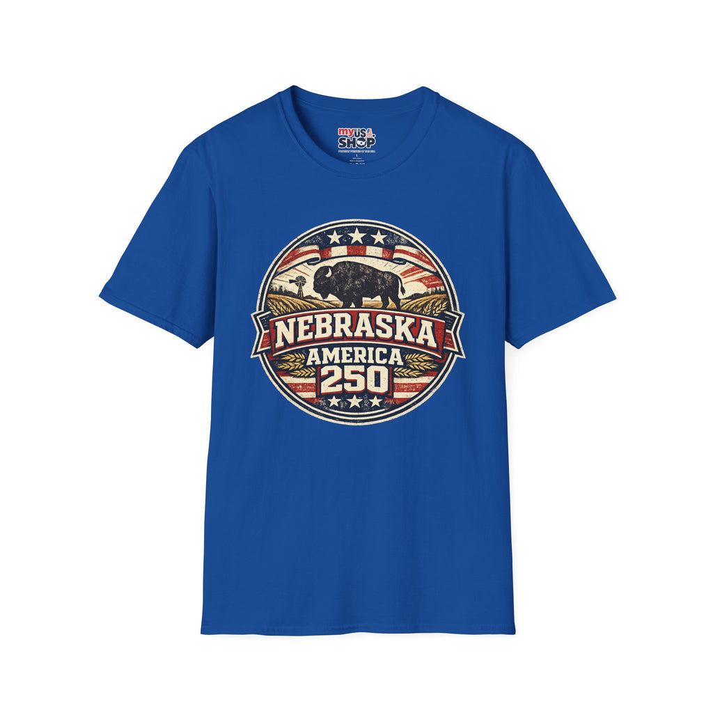 Nebraska Buffalo Retro T-Shirt — America 250 Vintage State Pride Tee