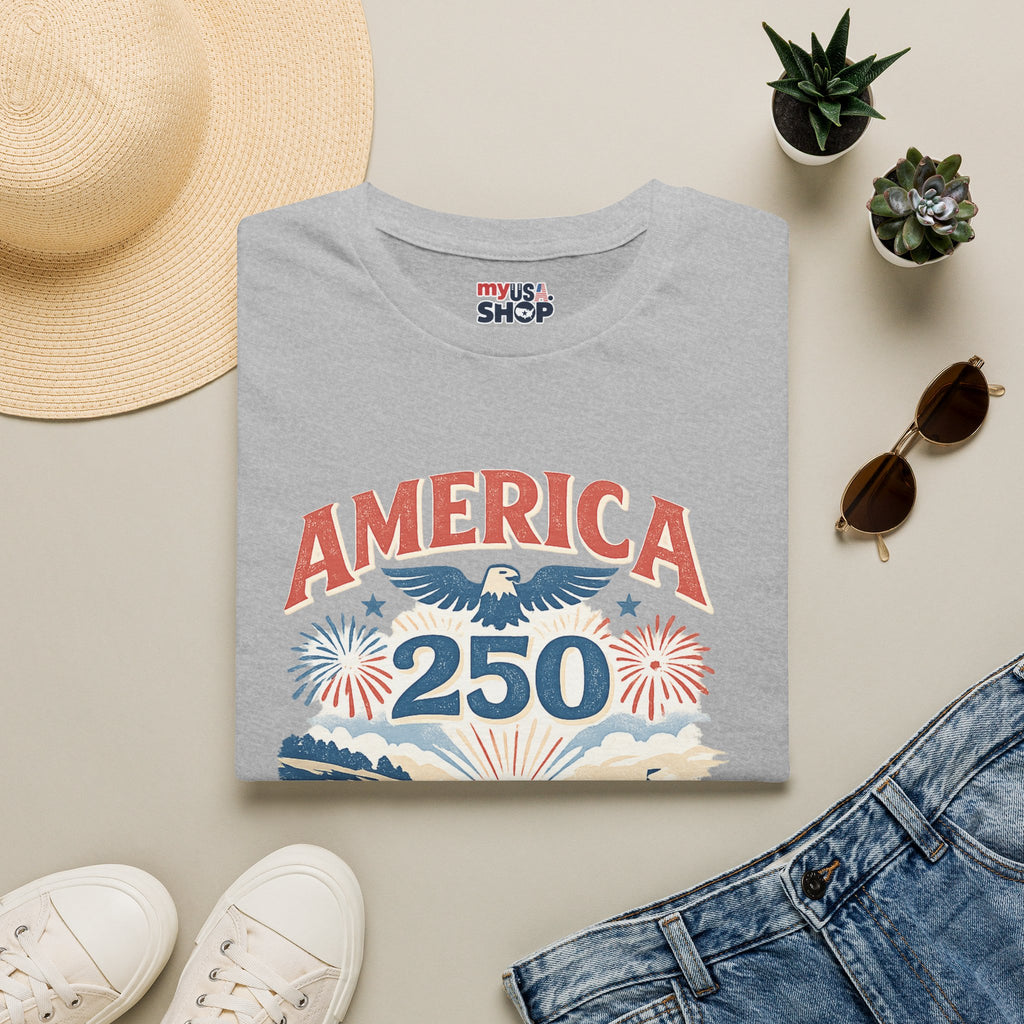 America 250 Rhode Island Shirt — Coastal Fireworks Patriotic Tee