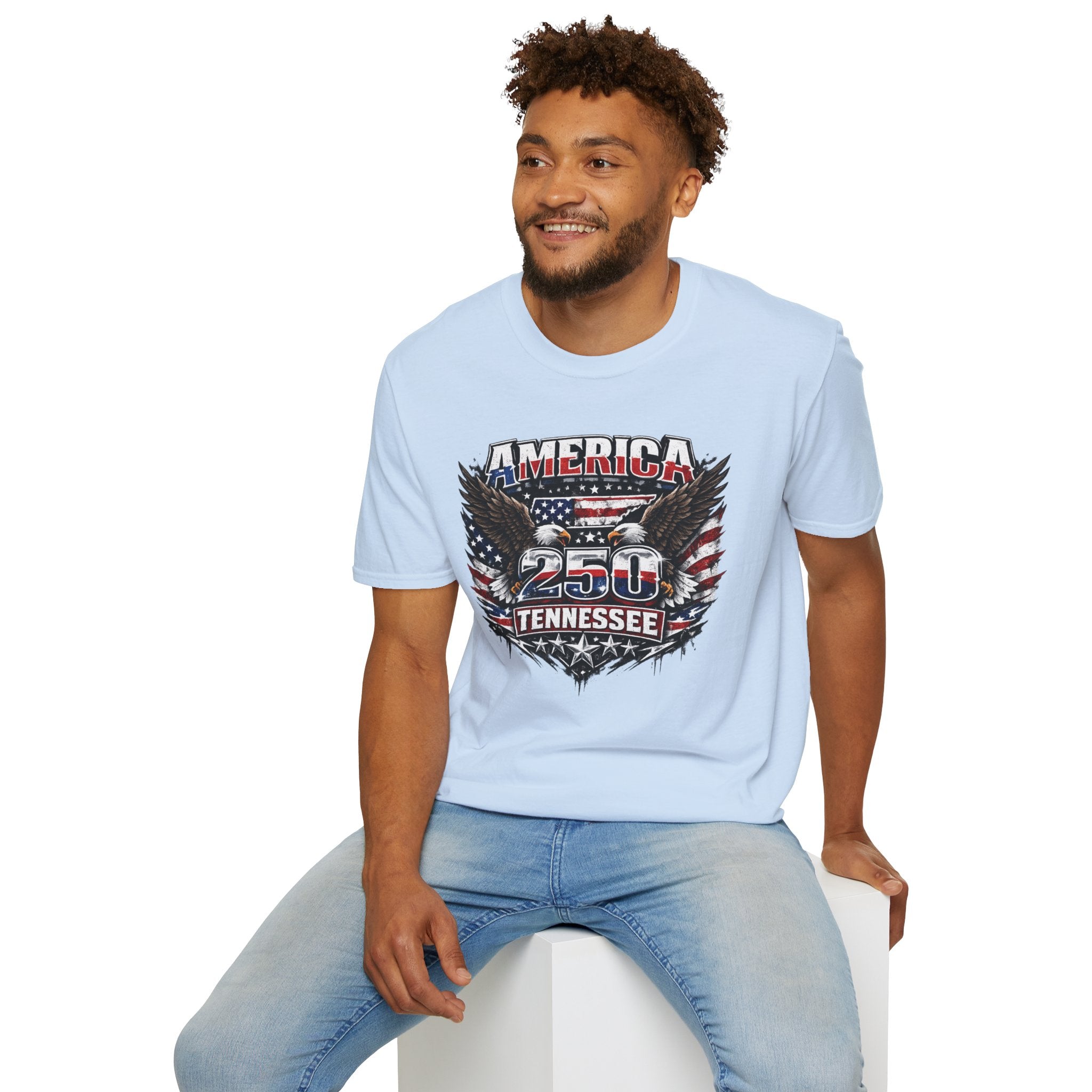 America 250 Tennessee T-Shirt — Vintage Patriotic Eagle Graphic Tee