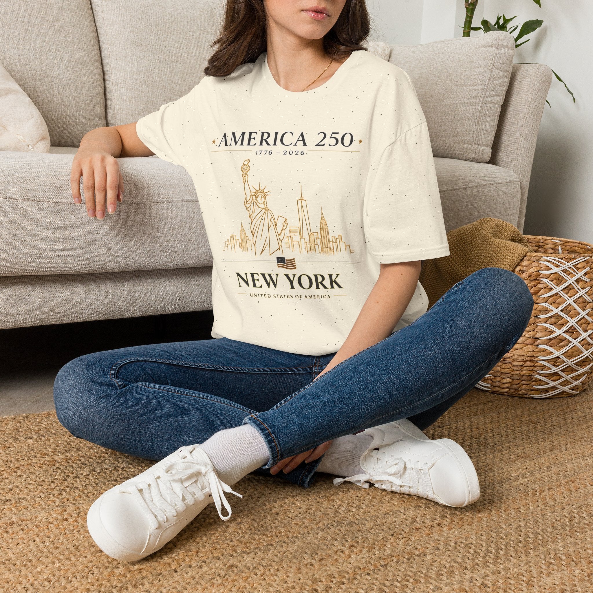 America 250 — USA Commemorative Tee (New York Statue of Liberty Design)