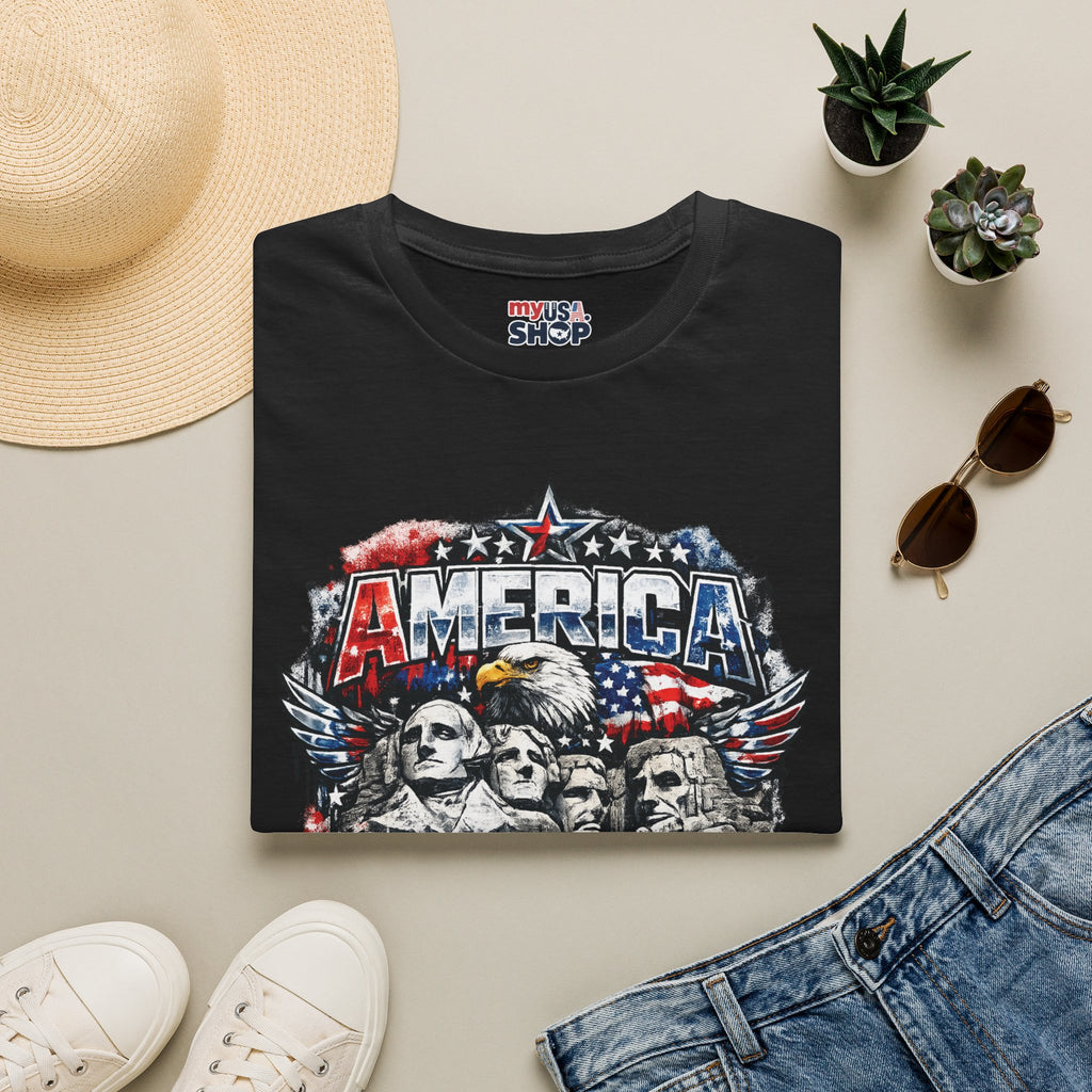 America 250 South Dakota Shirt — Patriotic Eagle & Mount Rushmore Graphic Tee