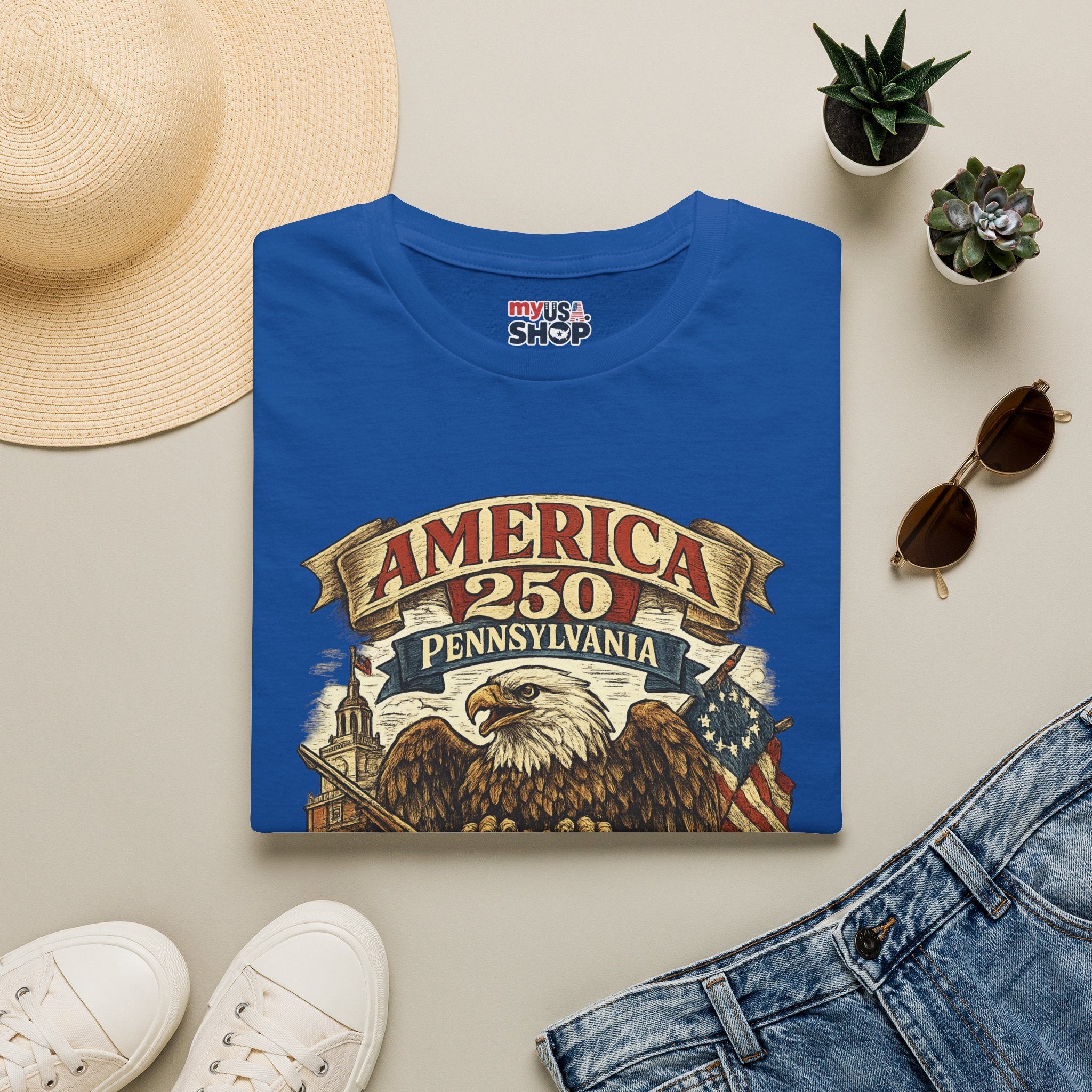 Pennsylvania America 250 Shirt — Colonial Eagle Heritage Graphic Tee