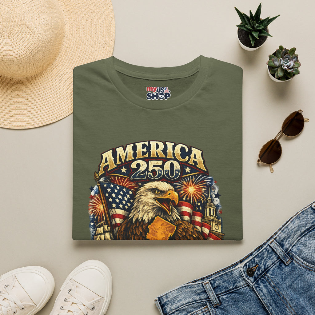 America 250 Eagle T‑Shirt — New Jersey Patriotic Tee