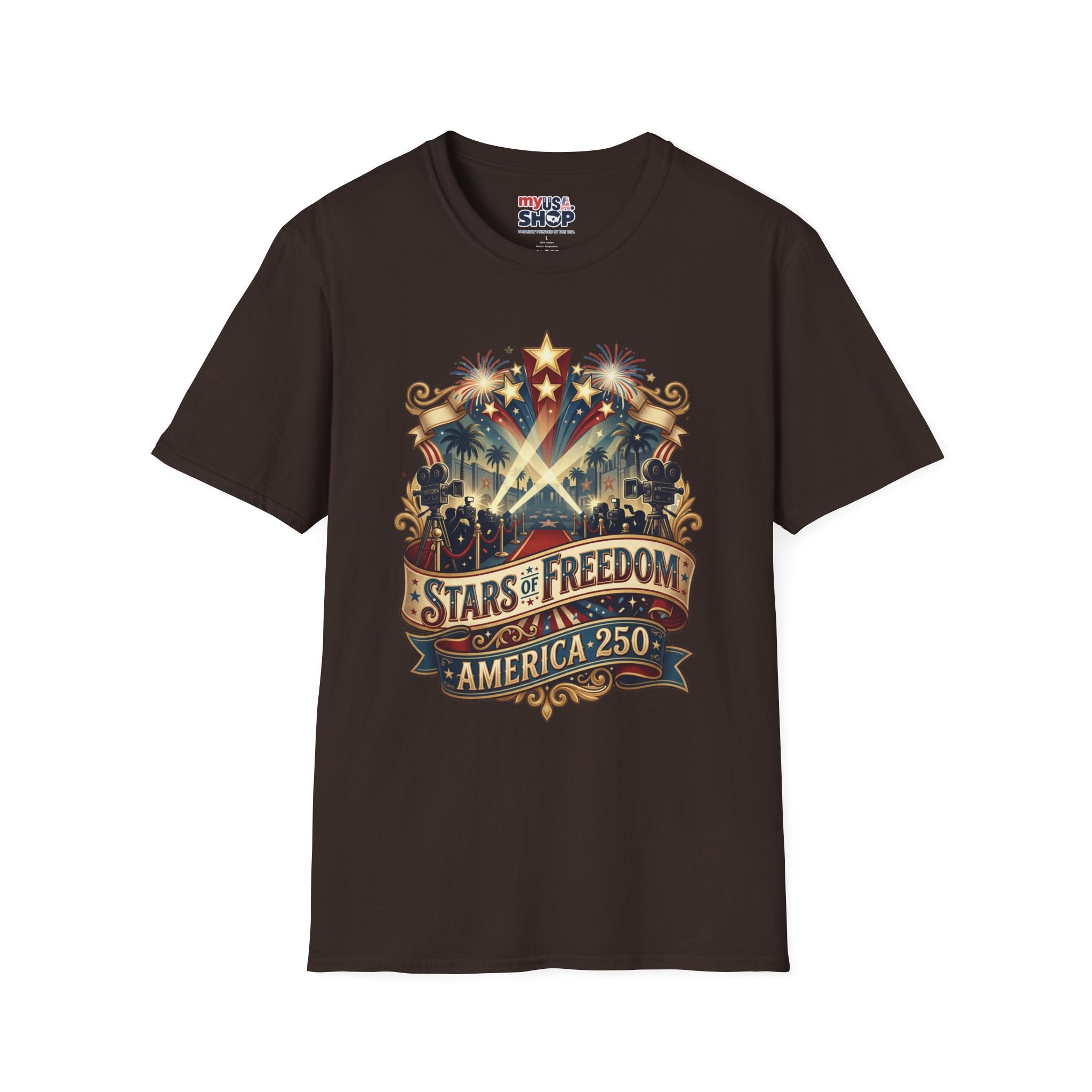 Stars of Freedom T‑Shirt — America 250 Patriotic Celebration Tee Pop Culture
