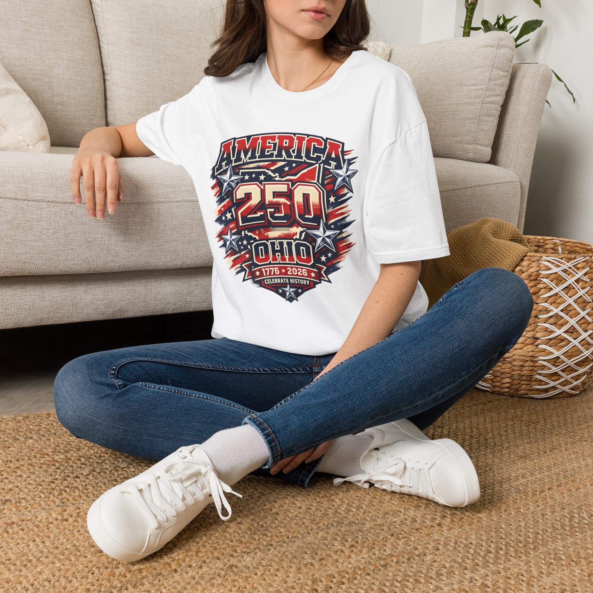 America 250 Ohio Commemorative T-Shirt — 250th Anniversary Patriotic Tee