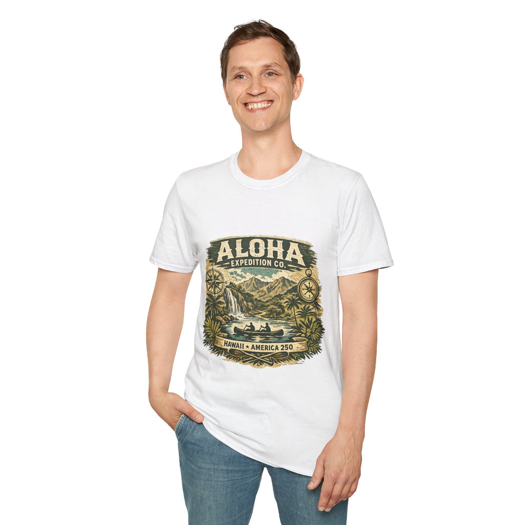 America 250 Hawaii Aloha Expedition T-Shirt — Vintage Hawaiian Adventure Tee