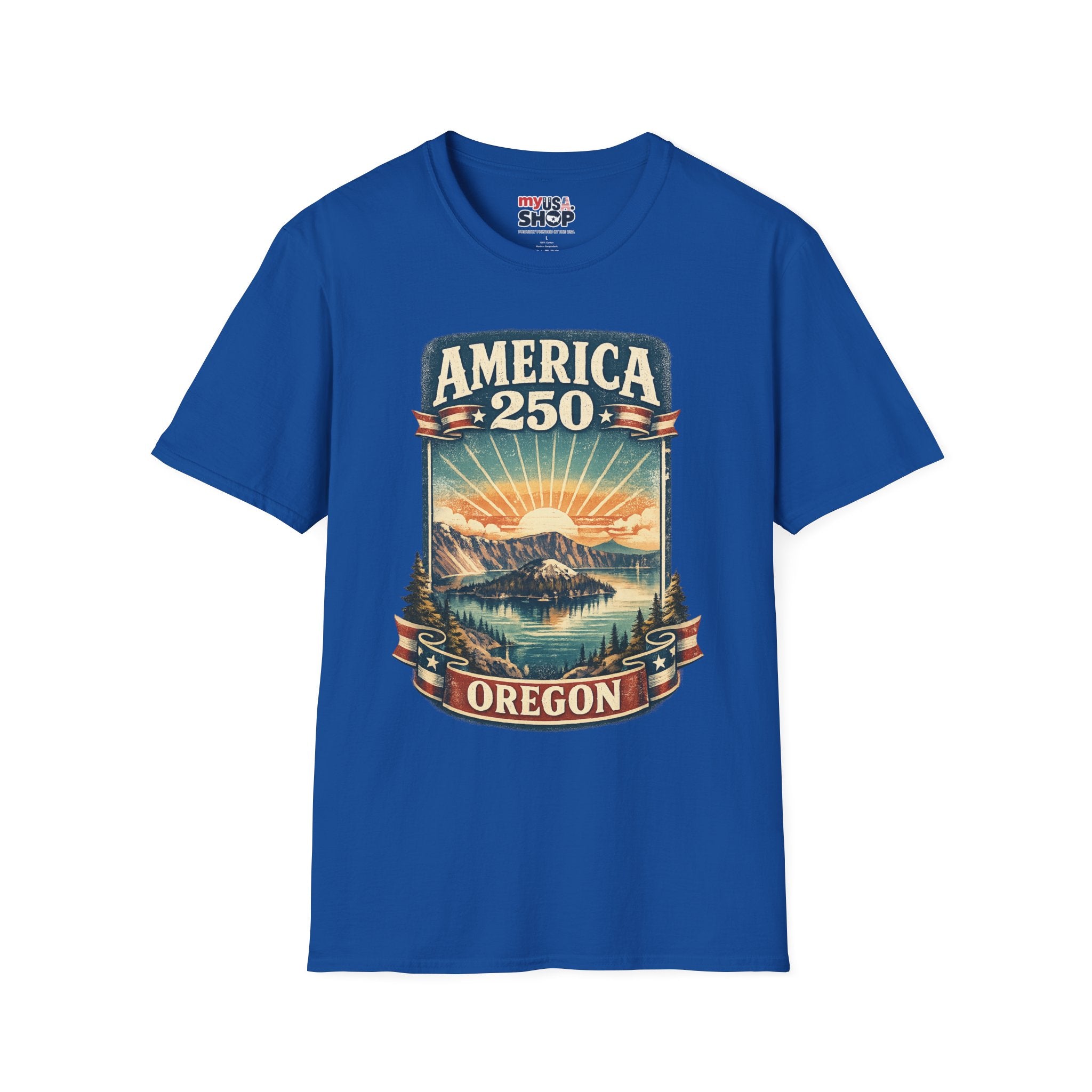Oregon America 250 Shirt — Crater Lake Sunset Vintage Tee