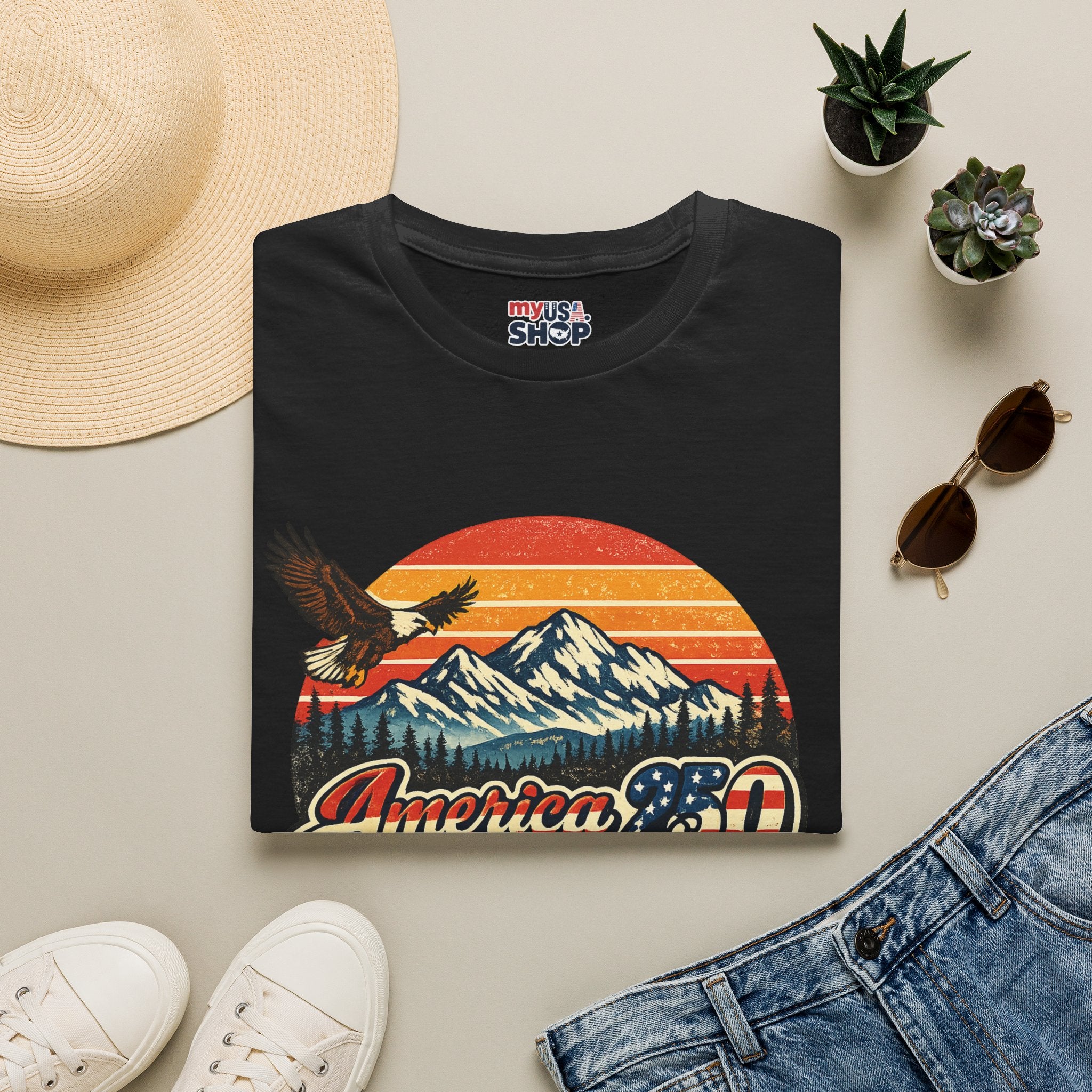 America 250 x Montana Vintage Eagle — America 80s Retro Mountain