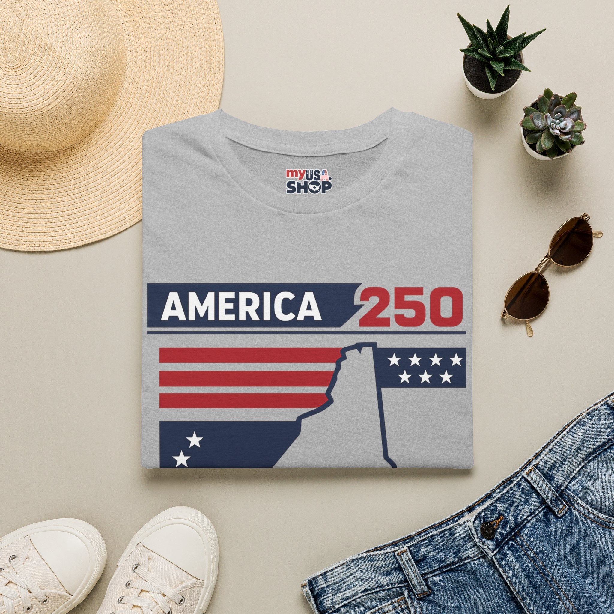 America 250 New Hampshire T-Shirt — 250 Years of Freedom (1776–2026)