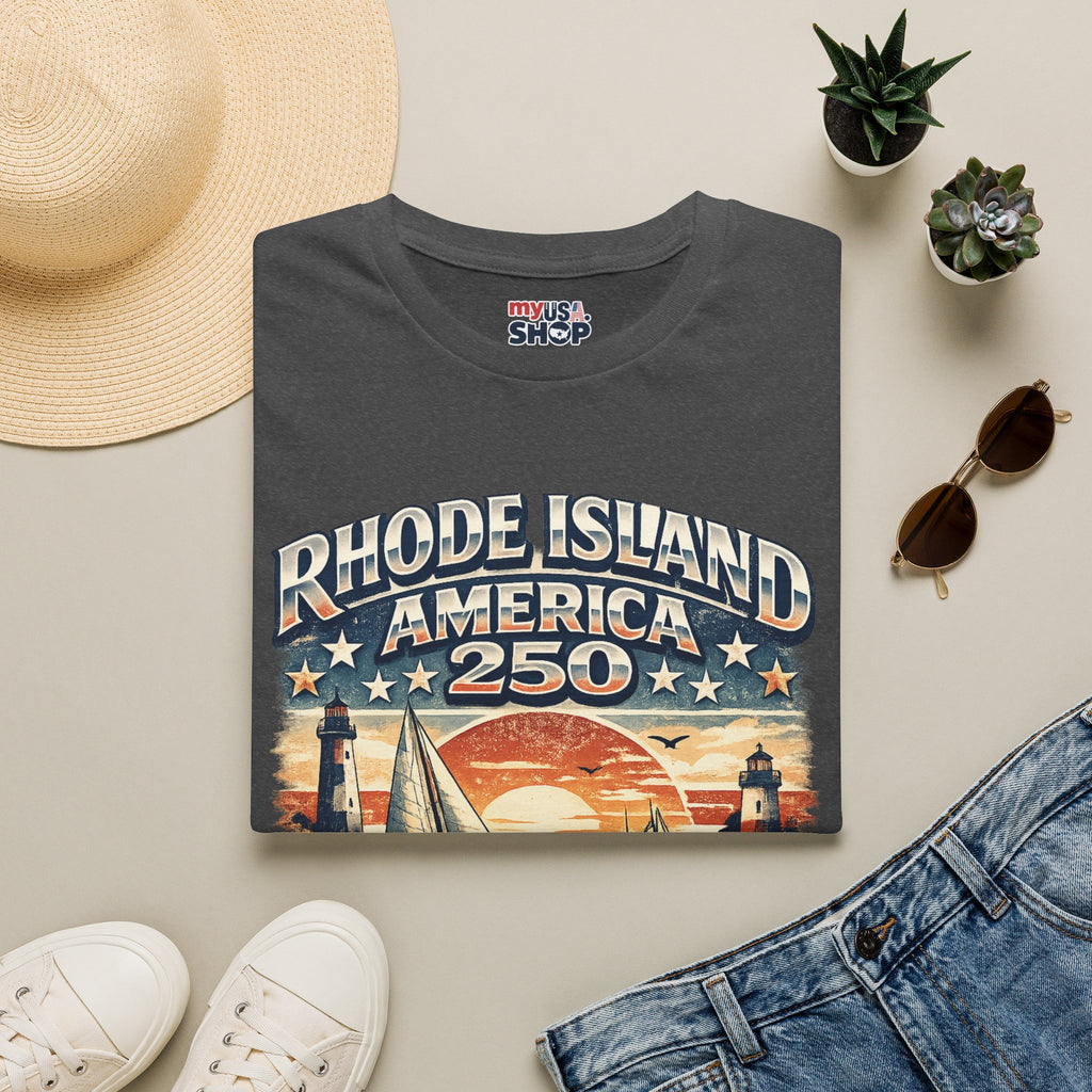 Rhode Island America 250 Shirt — Nautical Sunset Sailing Tee