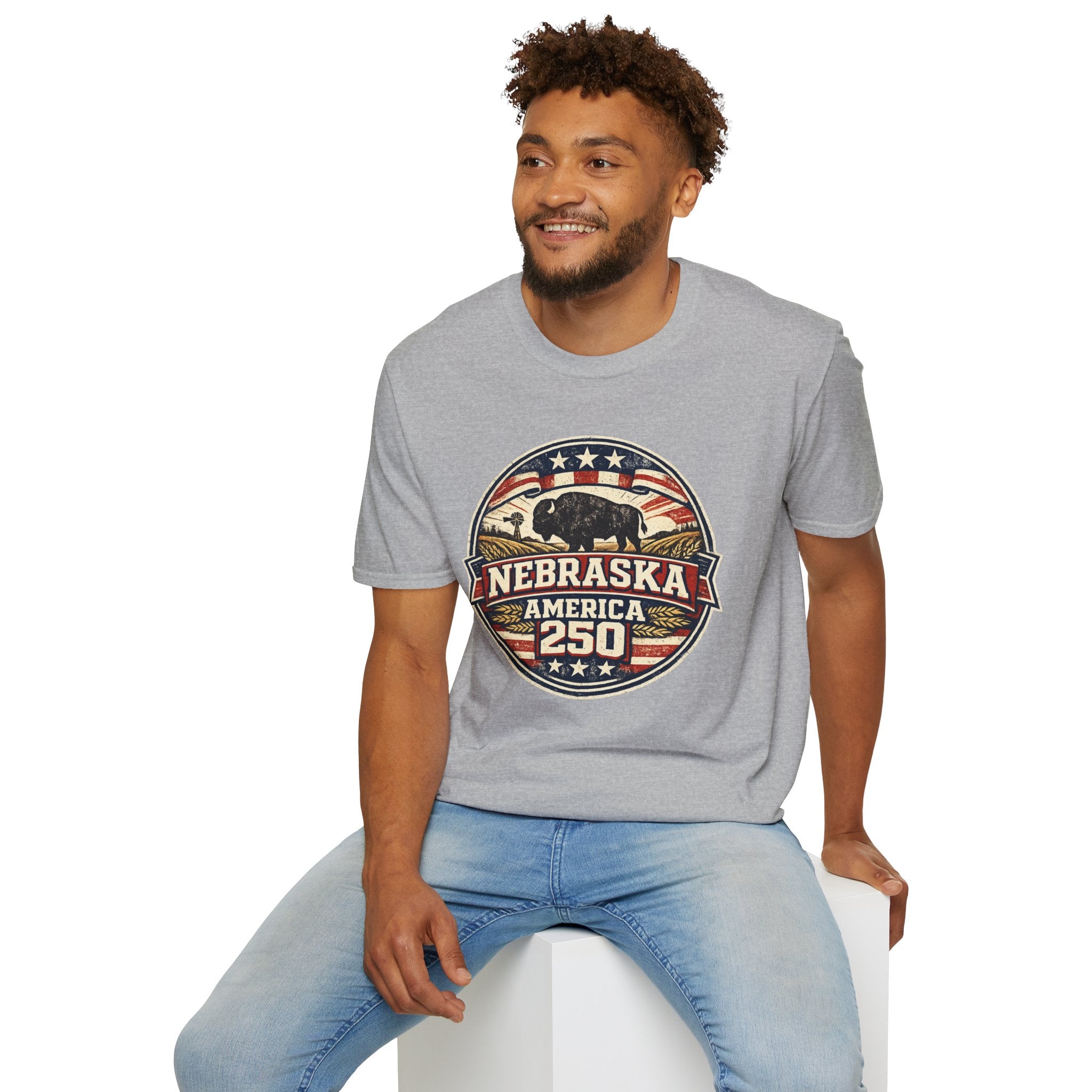 Nebraska Buffalo Retro T-Shirt — America 250 Vintage State Pride Tee
