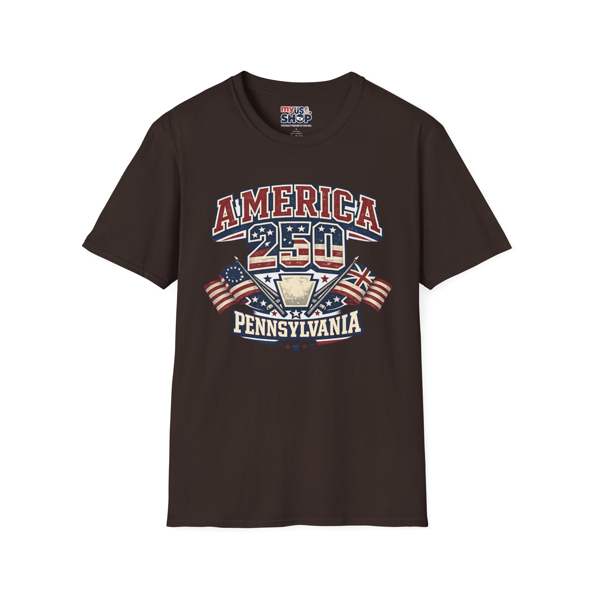 Pennsylvania America 250 Shirt — Retro Patriotic Varsity Graphic Tee