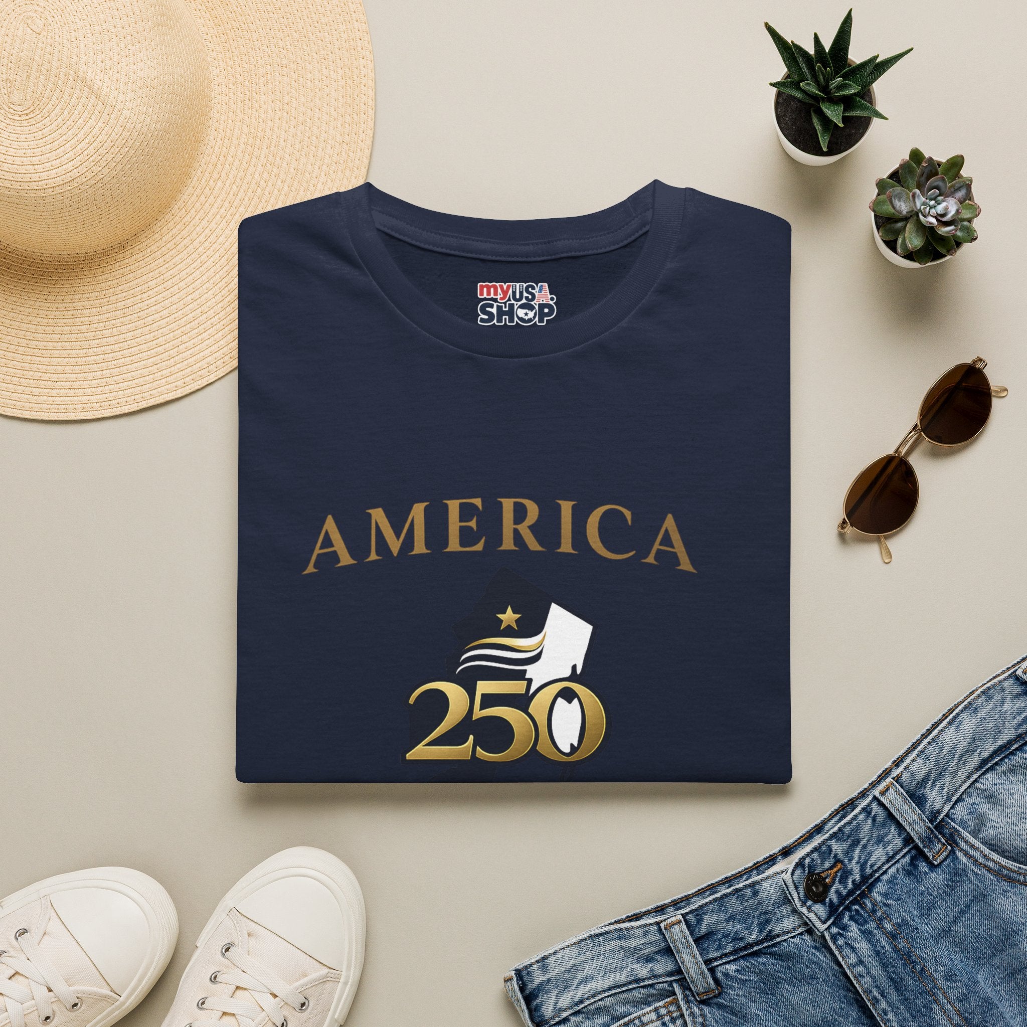 America 250 x New Jersey— Golden Map