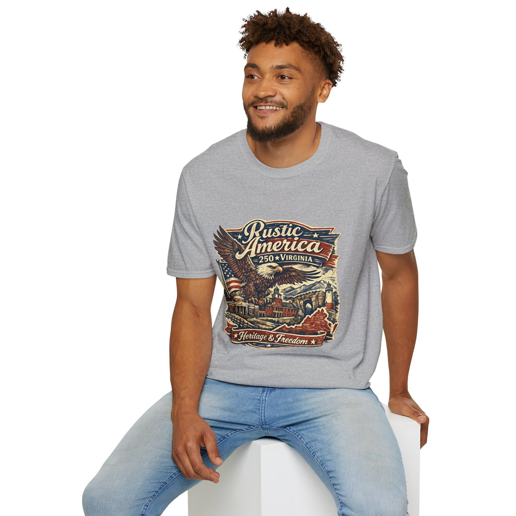America 250 Virginia Eagle T‑Shirt — Heritage & Freedom Vintage Design