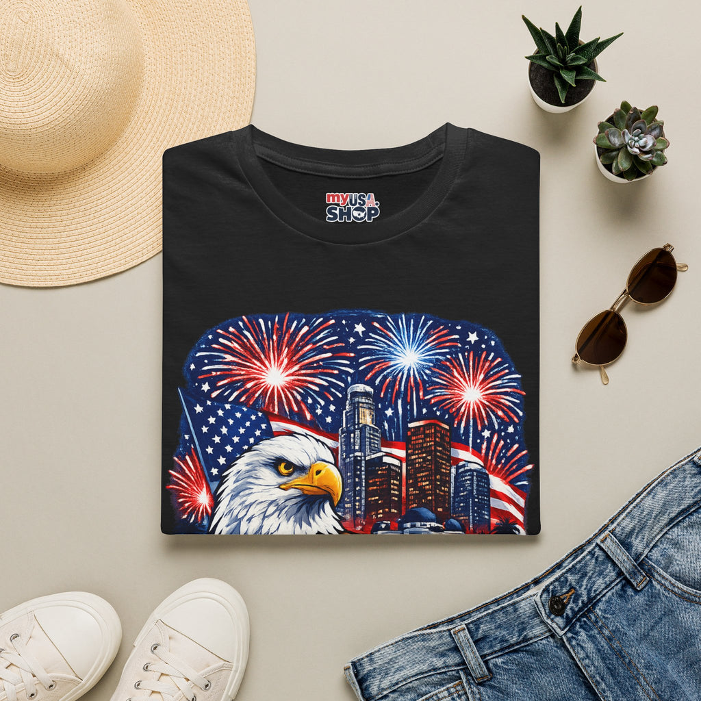 America 250 Freedom Lights Over Los Angeles California Tee