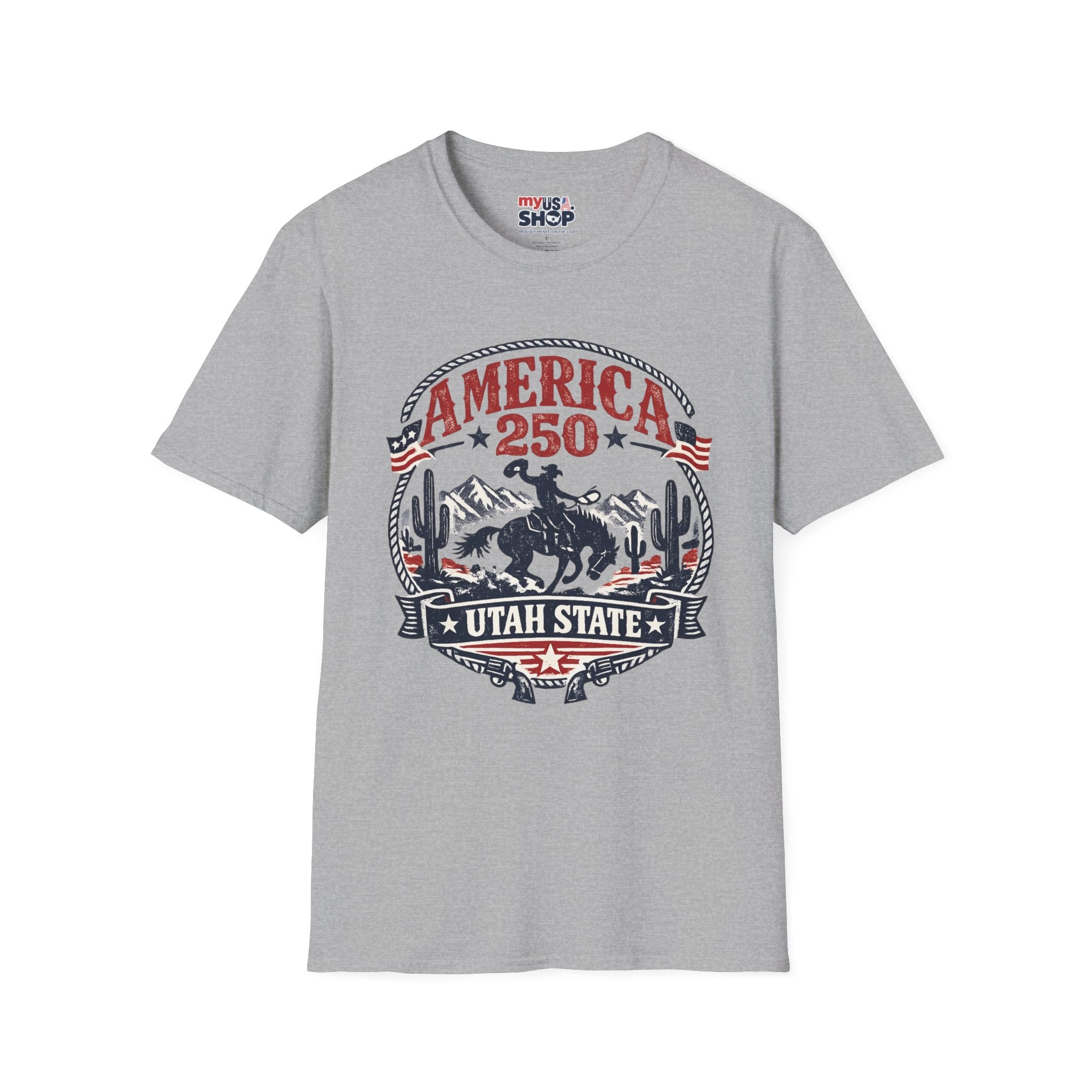 America 250 Utah State Shirt — Retro Rodeo Freedom Graphic Tee
