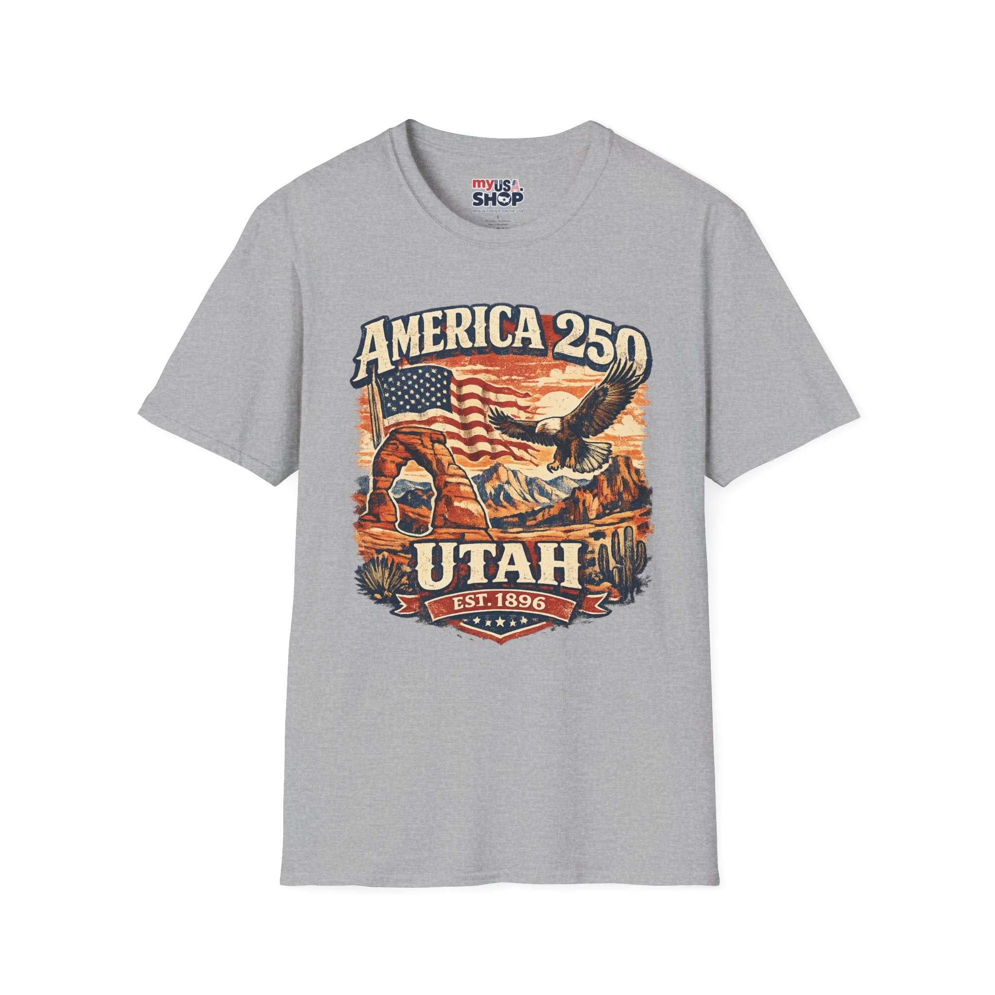 America 250 Utah Shirt — Patriotic Desert Eagle Graphic Tee