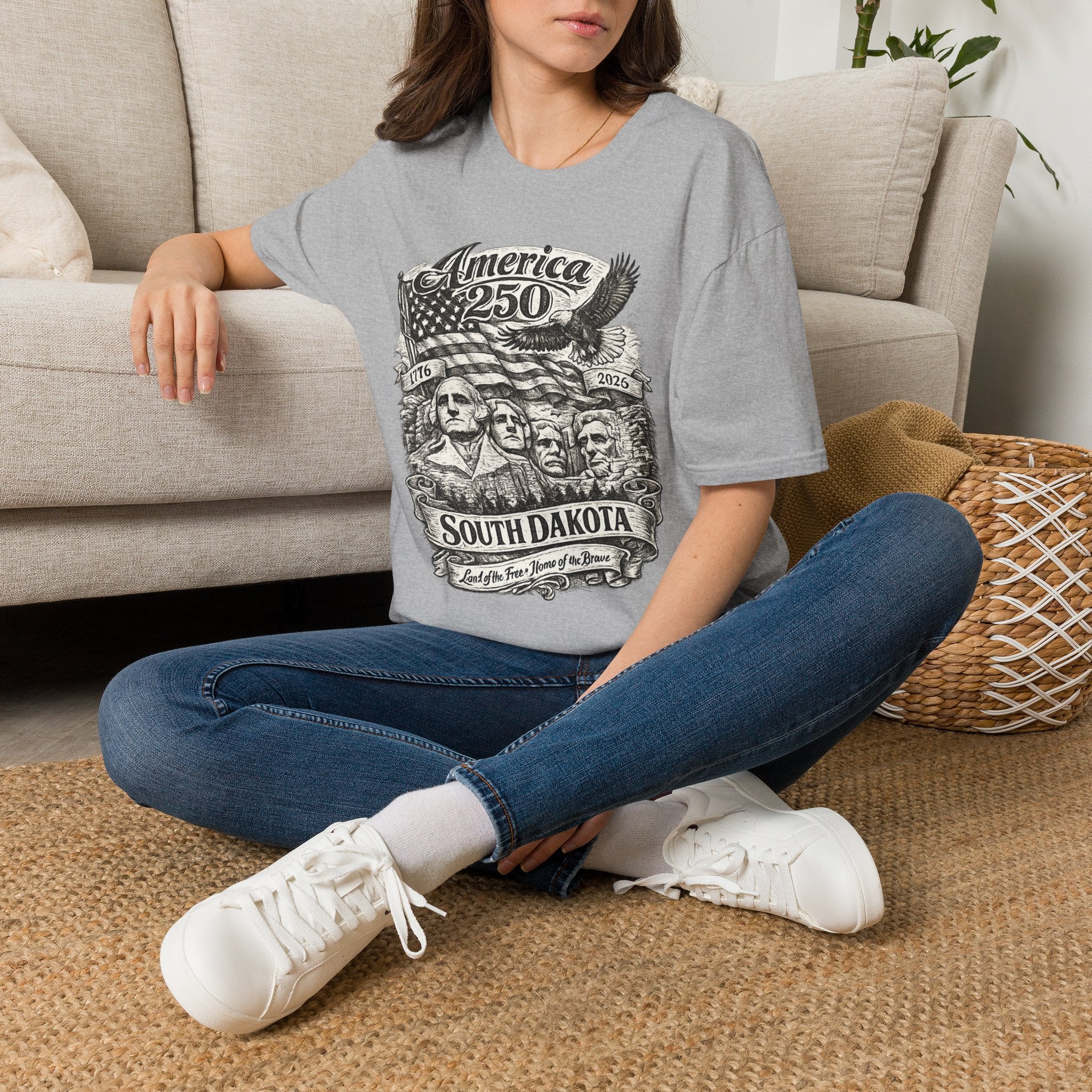 America 250 South Dakota T-Shirt — Mount Rushmore Patriotic Anniversary Graphic Tee