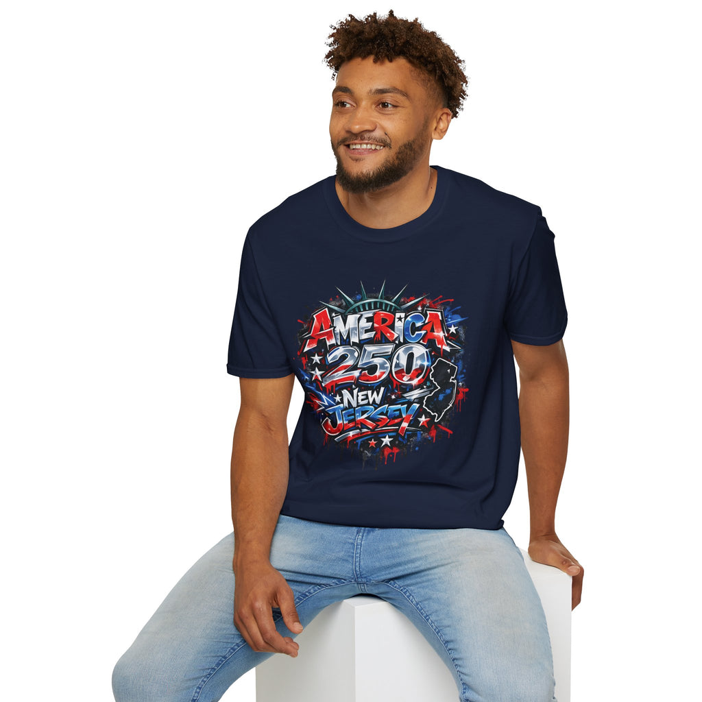 America 250 T-Shirt — New Jersey Patriotic USA 250th Anniversary Graphic Tee