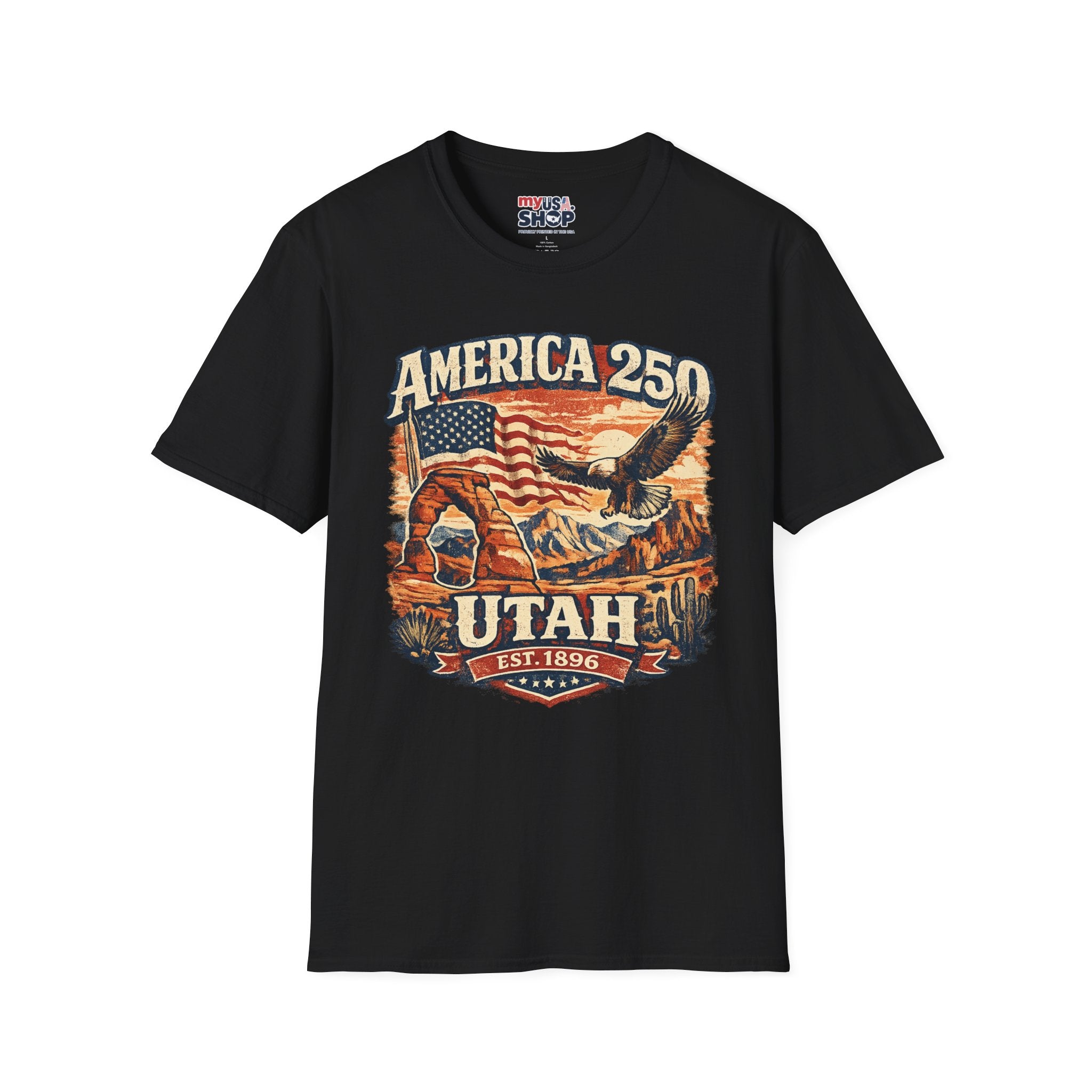 America 250 Utah Shirt — Patriotic Desert Eagle Graphic Tee