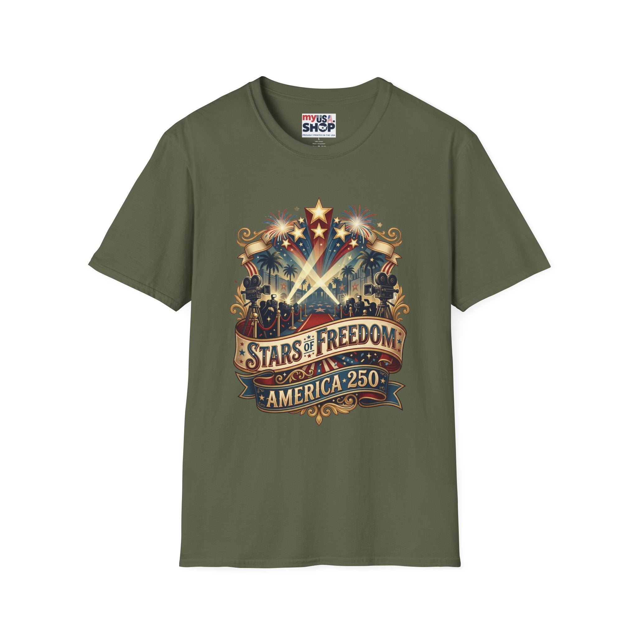 Stars of Freedom T‑Shirt — America 250 Patriotic Celebration Tee Pop Culture