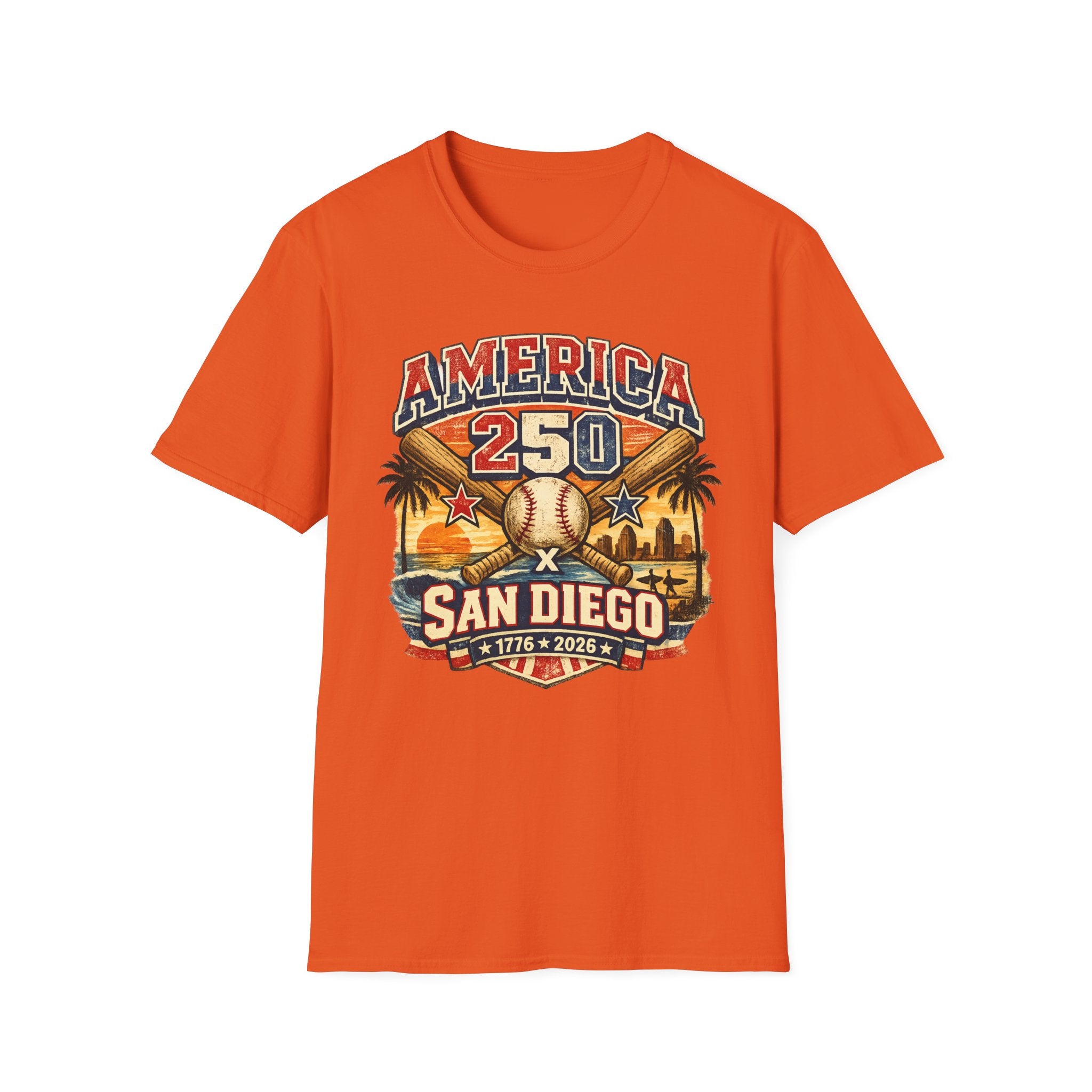 America 250 San Diego California Baseball Tee