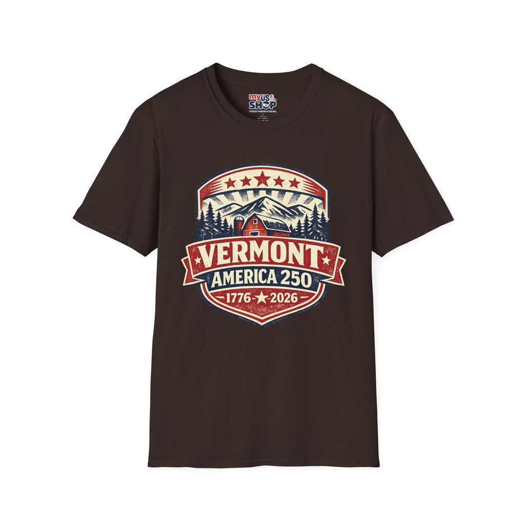 America 250 – Vermont 1776–2026 Mountain Heritage Vintage Tee Design