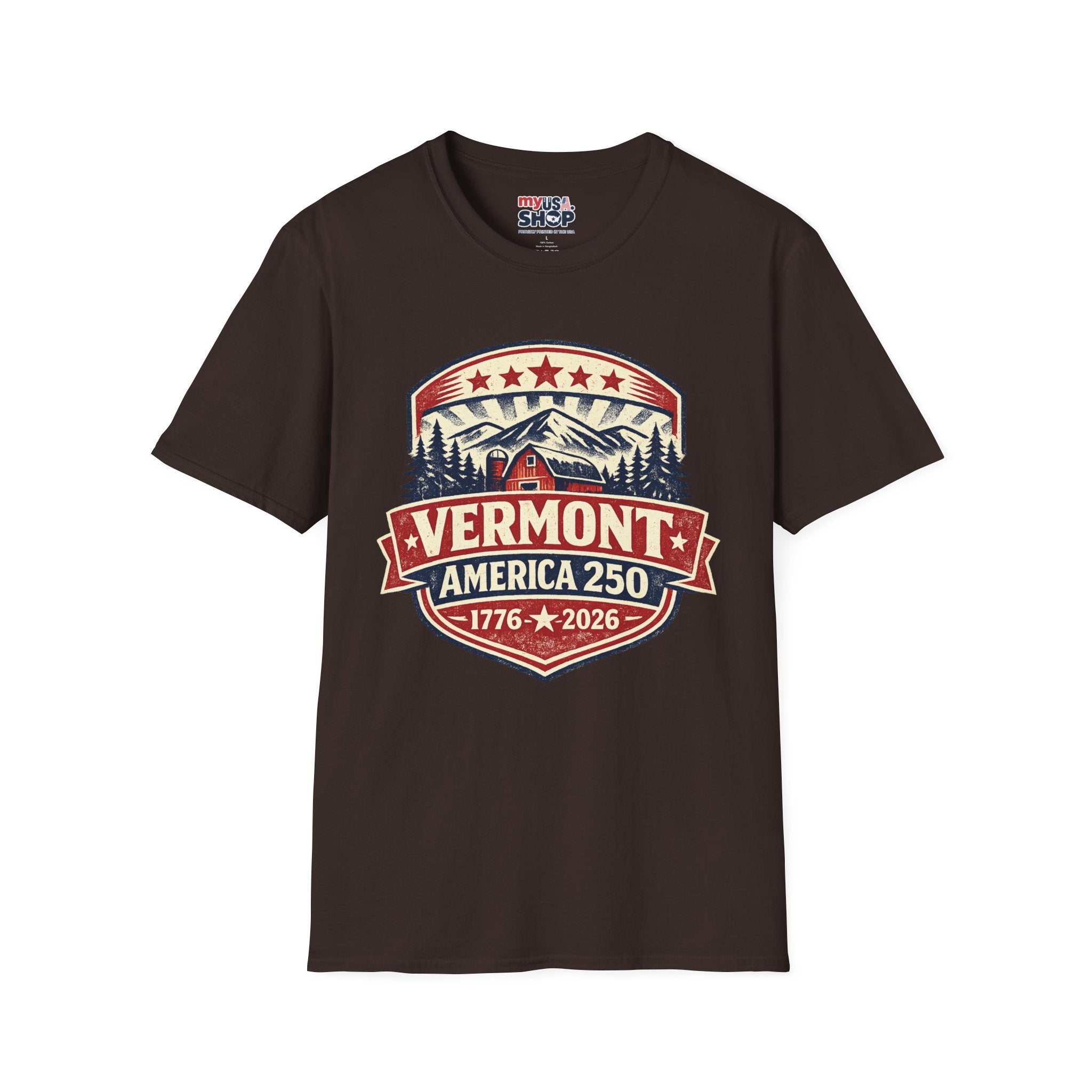 America 250 – Vermont 1776–2026 Mountain Heritage Vintage Tee Design