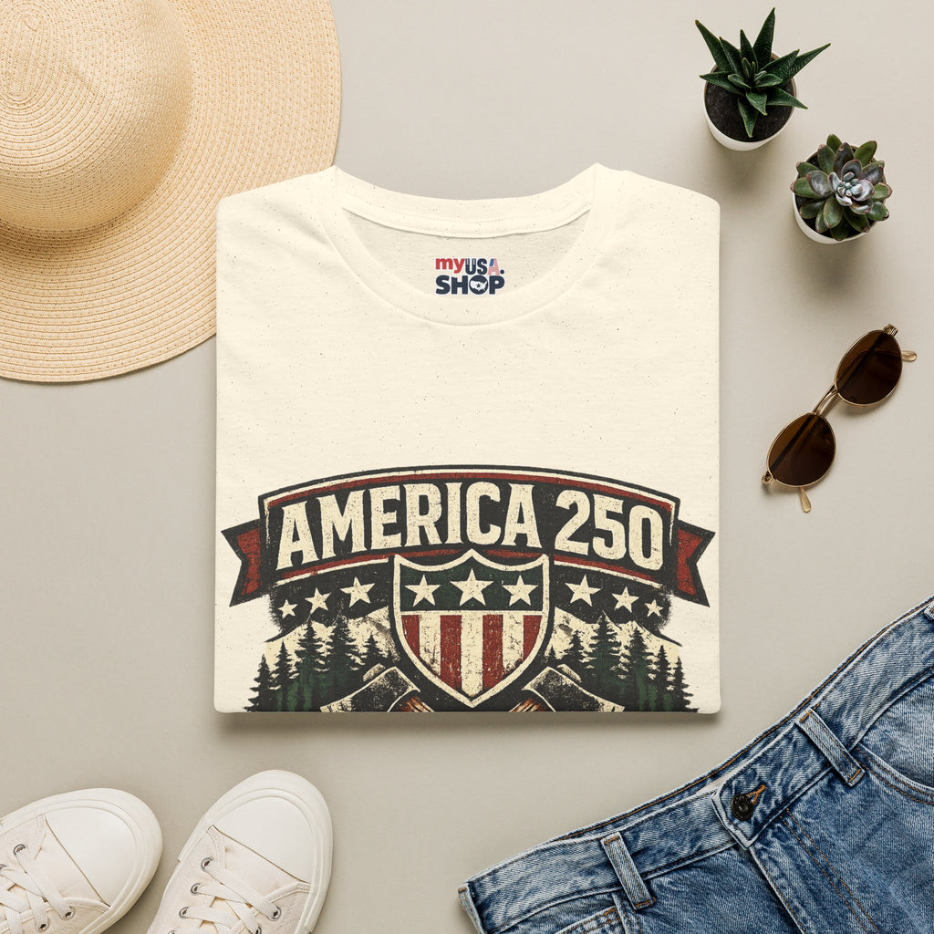 America 250 Shirt —Oregon  Rustic Timber Heritage Graphic Tee