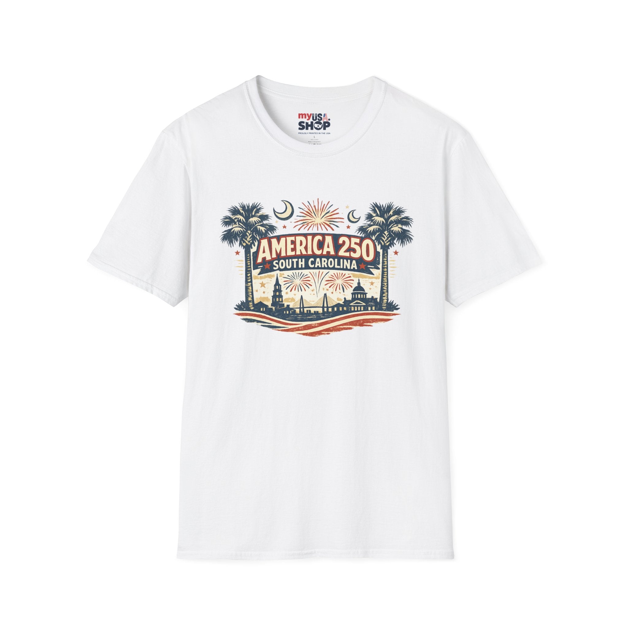 America 250 South Carolina T-Shirt — Palmetto Fireworks Celebration Tee