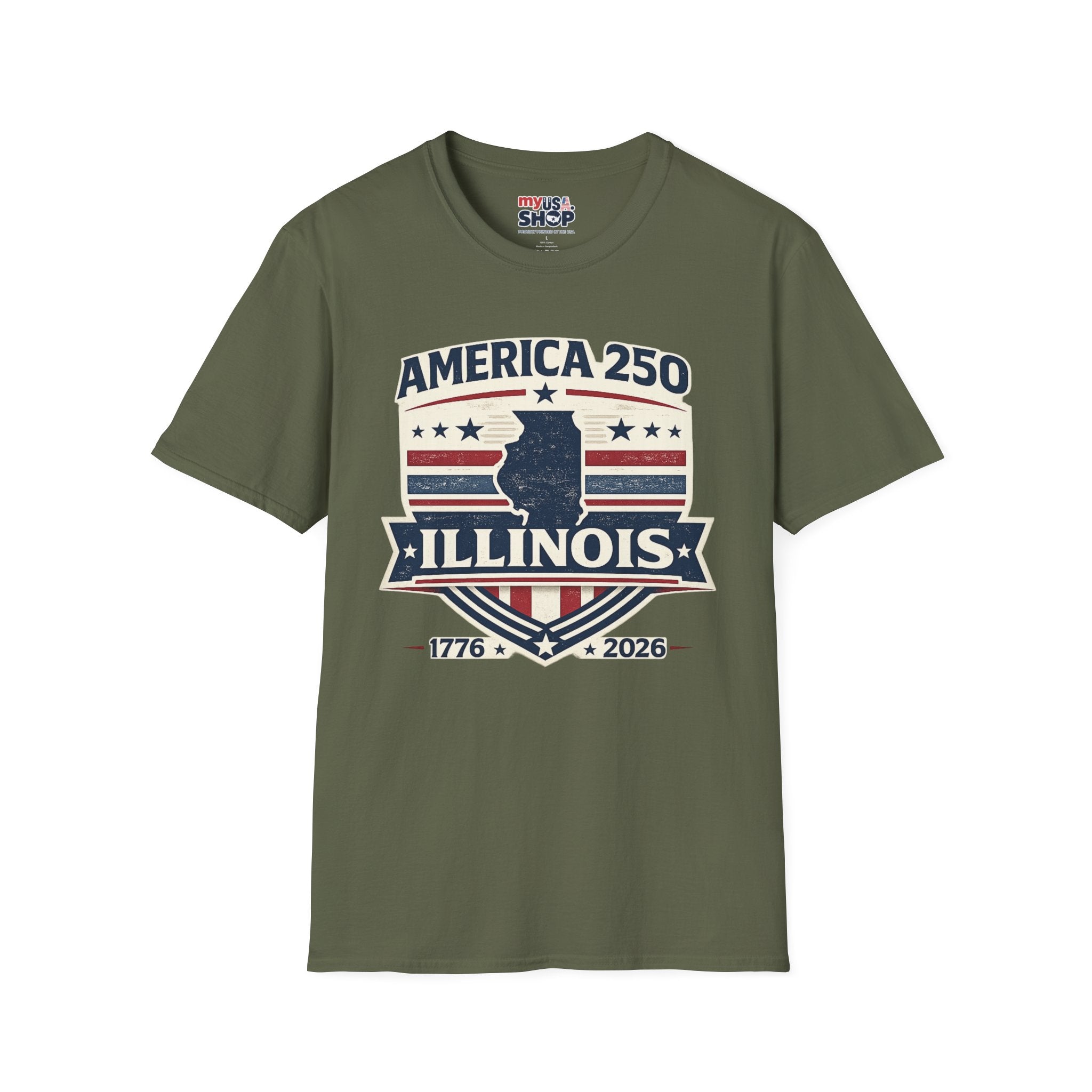 America 250 Illinois T-Shirt — 1776–2026 USA State Pride Tee
