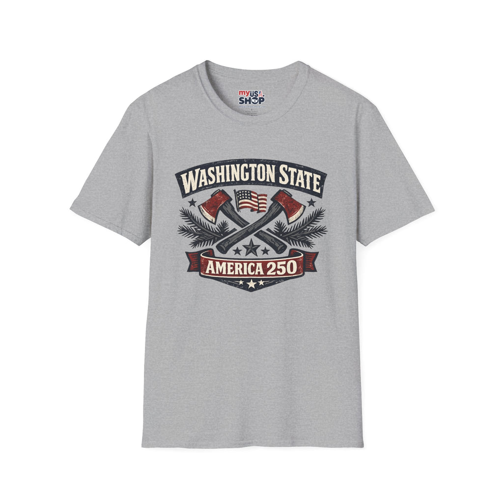 America 250 Washington State T-Shirt —  Axes Retro Graphic Tee