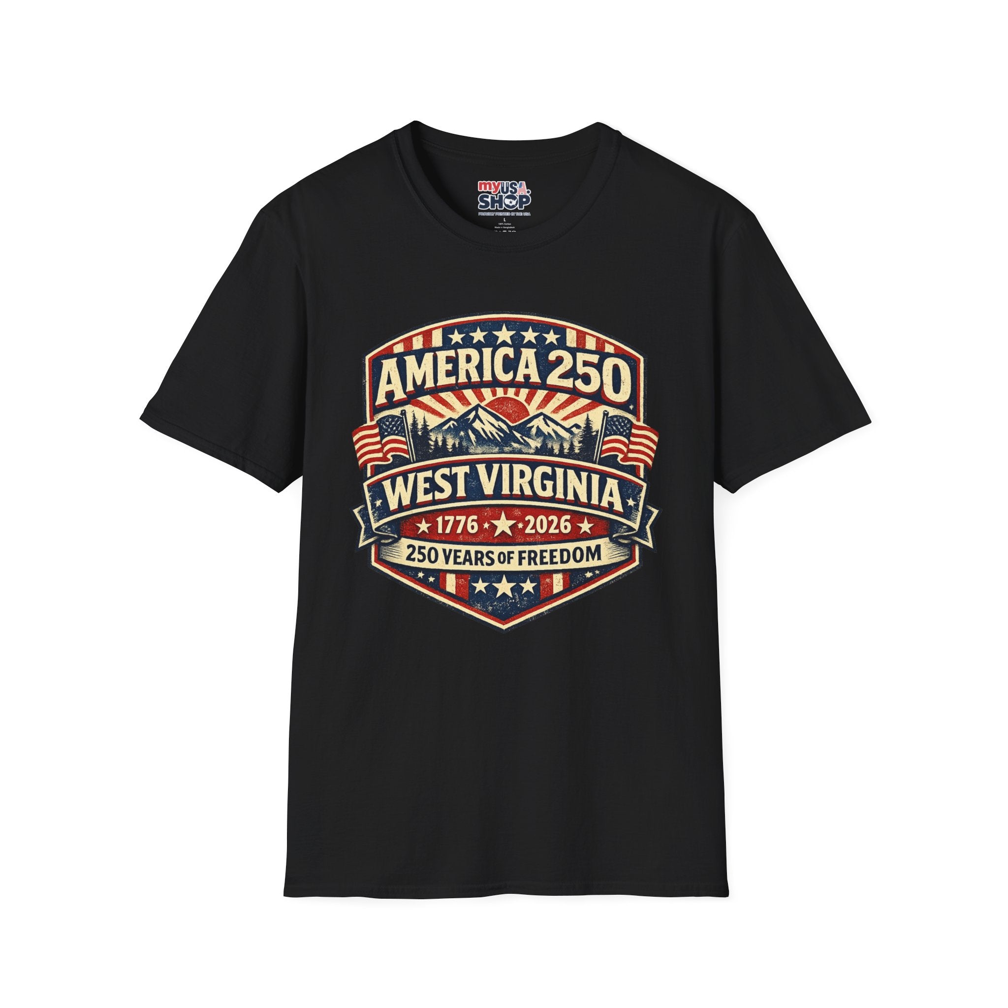 America 250 West Virginia T-Shirt — 250 Years of Freedom 1776–2026 Celebration Tee
