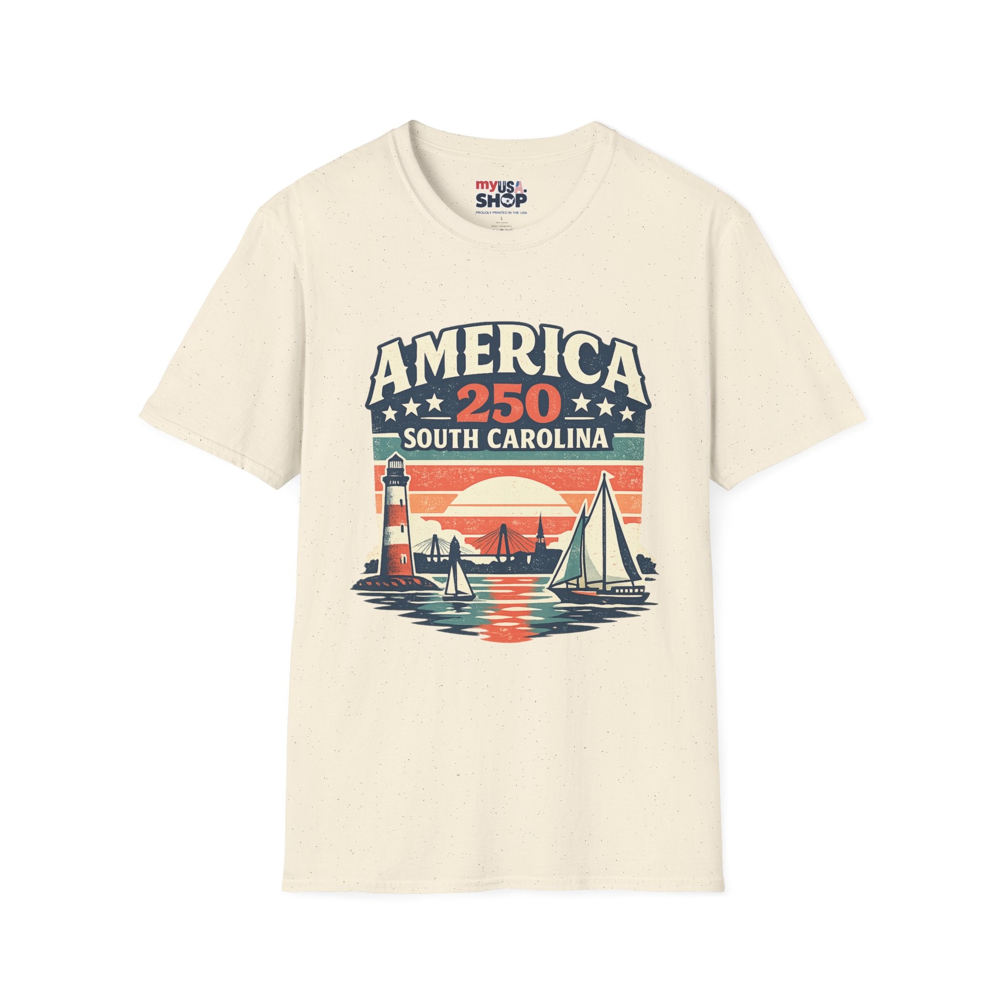 America 250 South Carolina T-Shirt – Retro Sunset Sailing Patriotic Tee