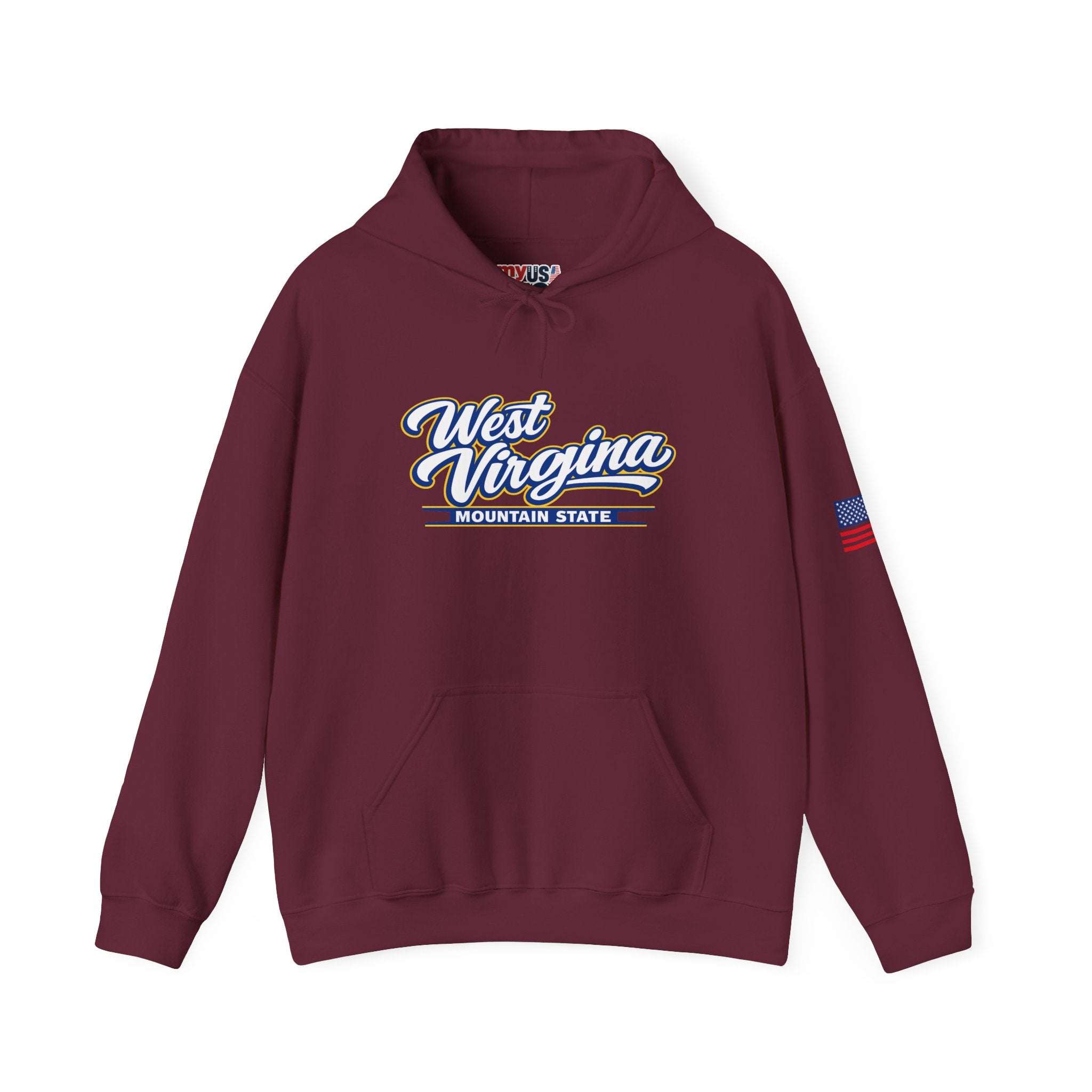 West Virginia Mountain State Heavy Blend Hooded Sweatshirt