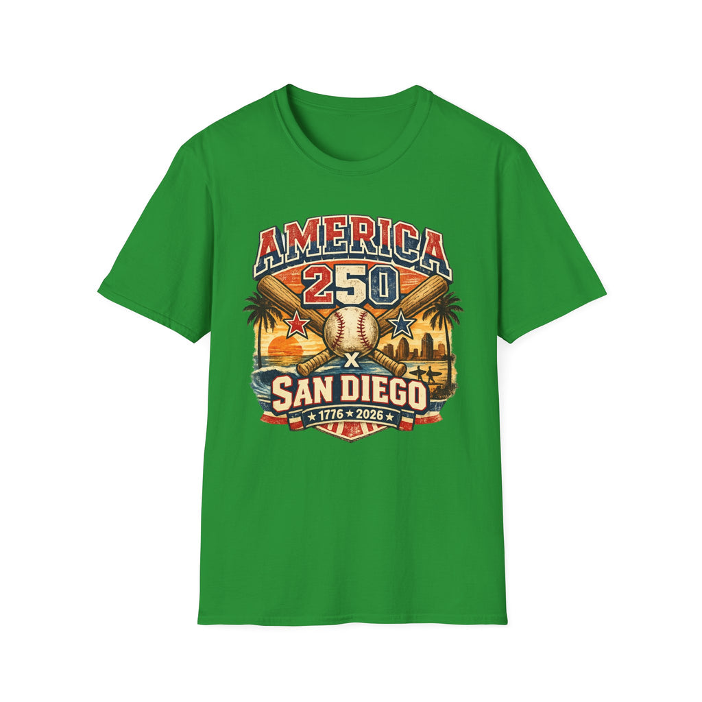 America 250 San Diego California Baseball Tee