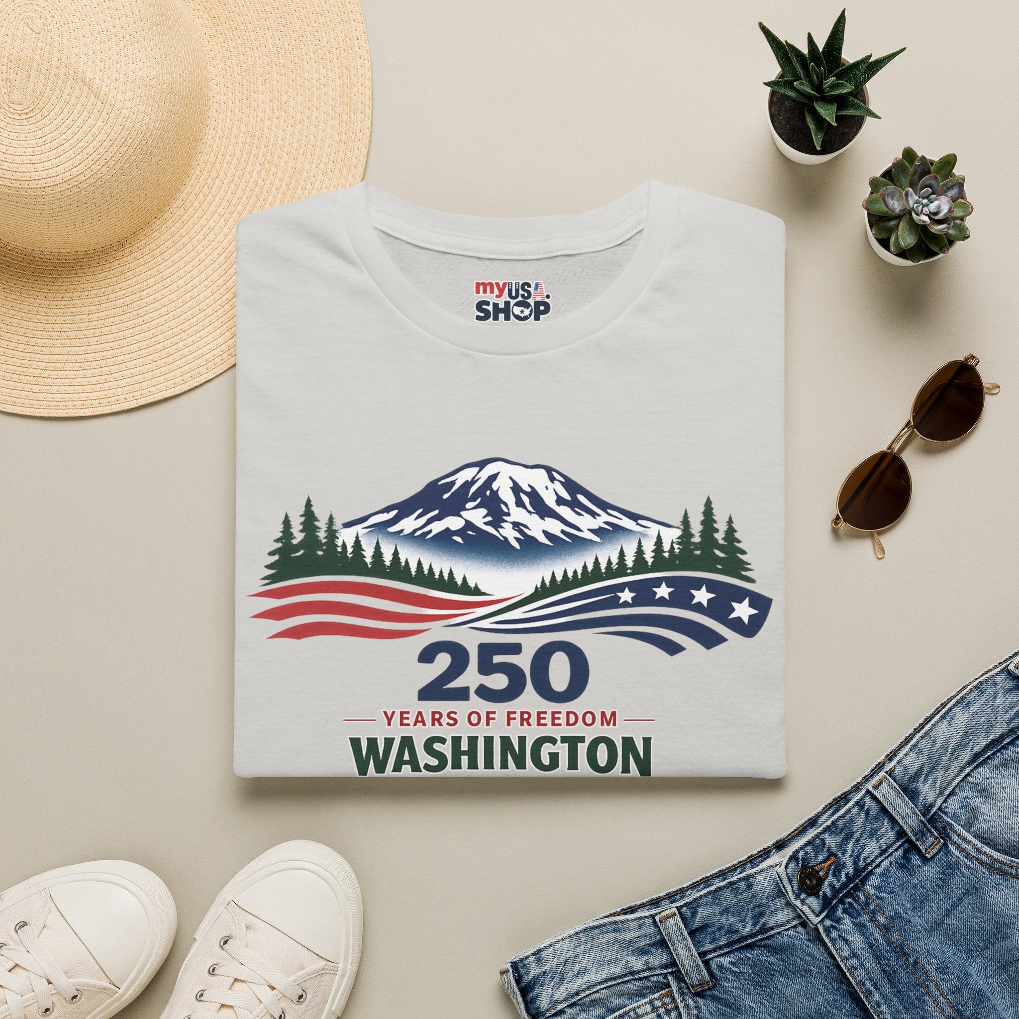America 250 Washington T-Shirt - Unisex Softstyle T-Shirt
